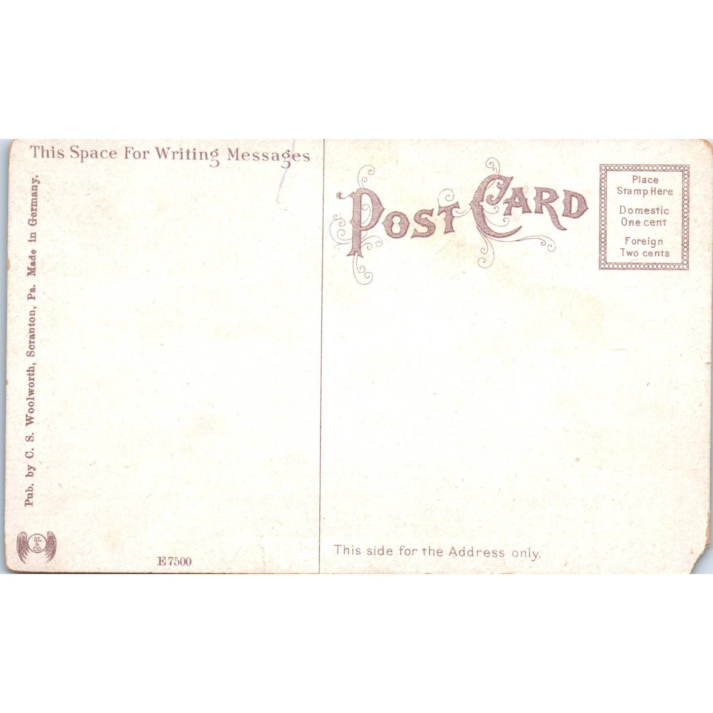 Antique Postcard Ashne Chesed Synagogue Scranton PA TD8-P2