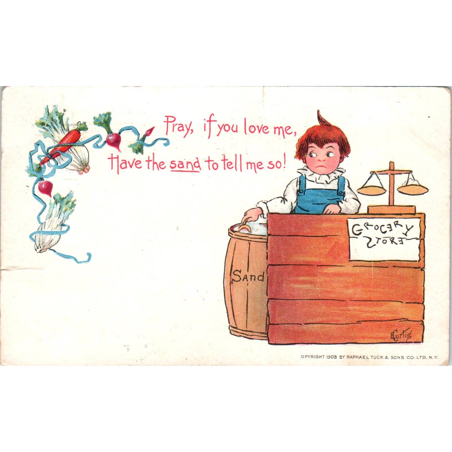 Pray if You Love Me 1905 Humor Raphael Tuck Original Postcard TK1-21
