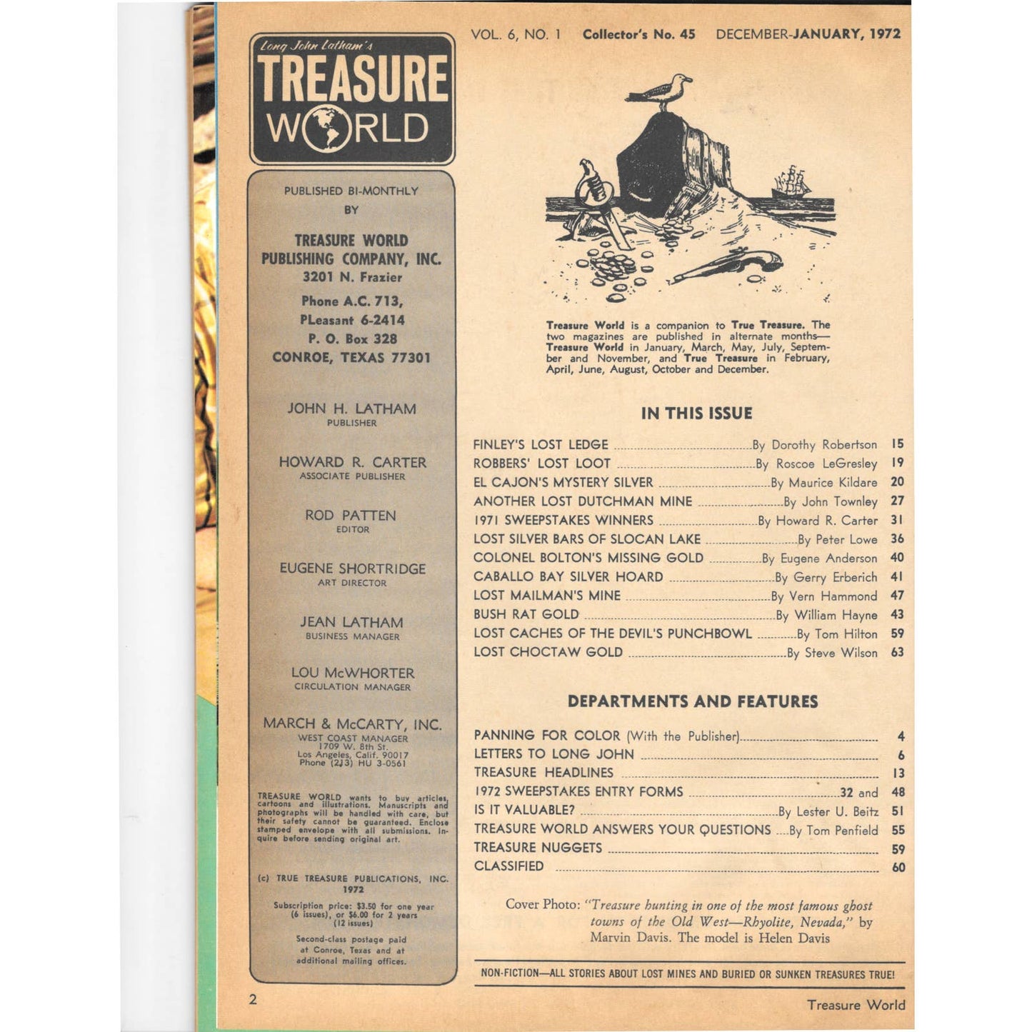 Long John Latham's Treasure World Magazine Mining Metal Detecting Jan 1972 M5