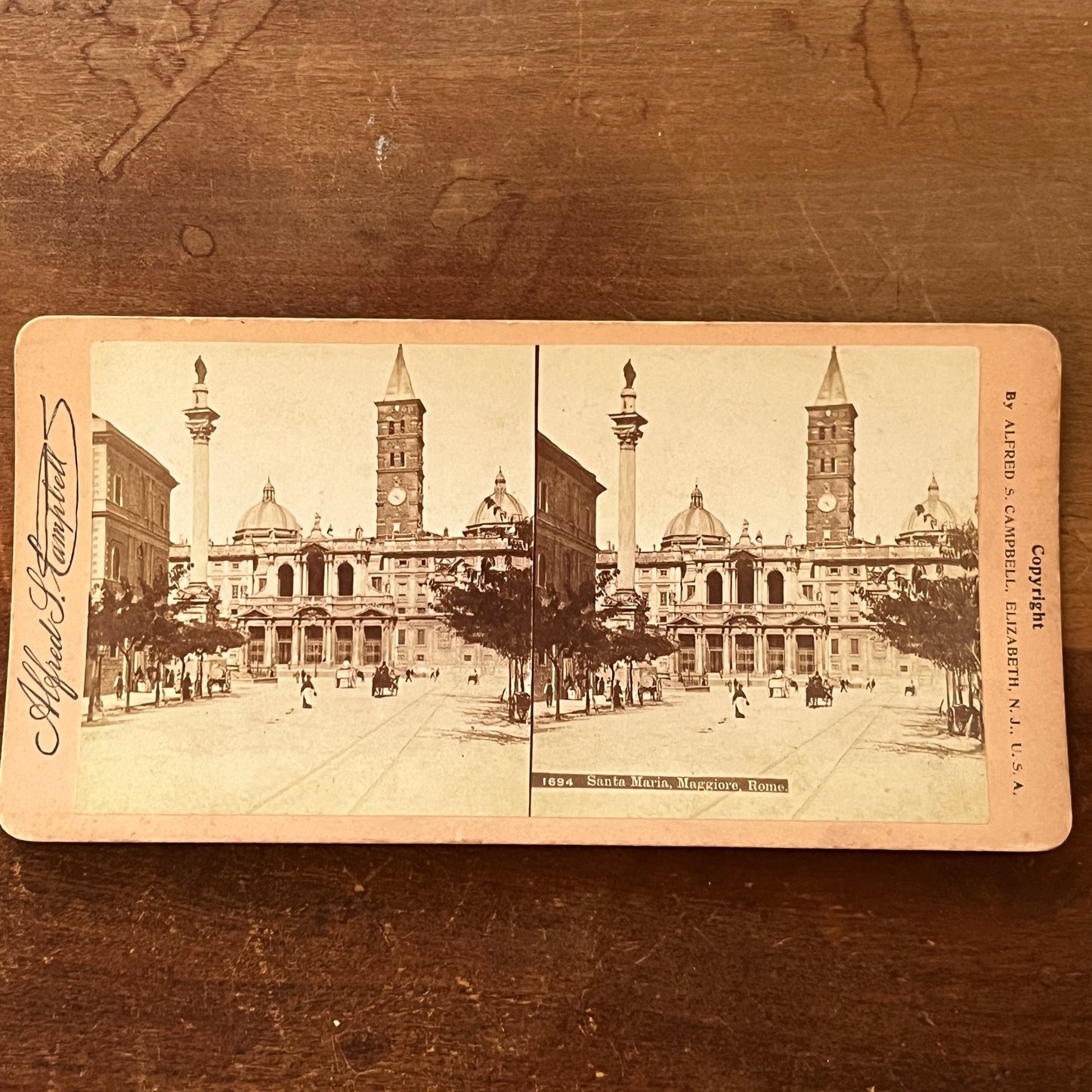 Santa Maria Maggiore Rome Antique Stereoview Card H2-3