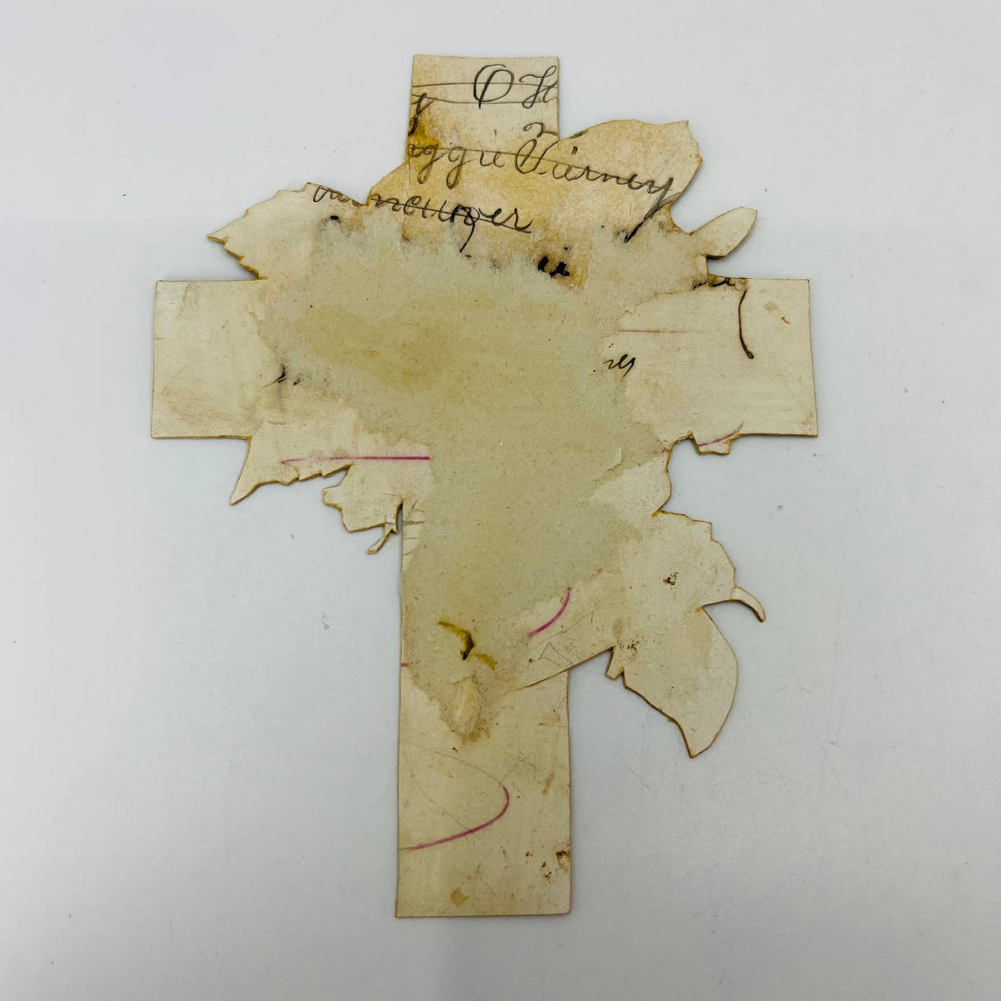 1880s Die Cut Cross Victorian Christian Card White Carnation AA2