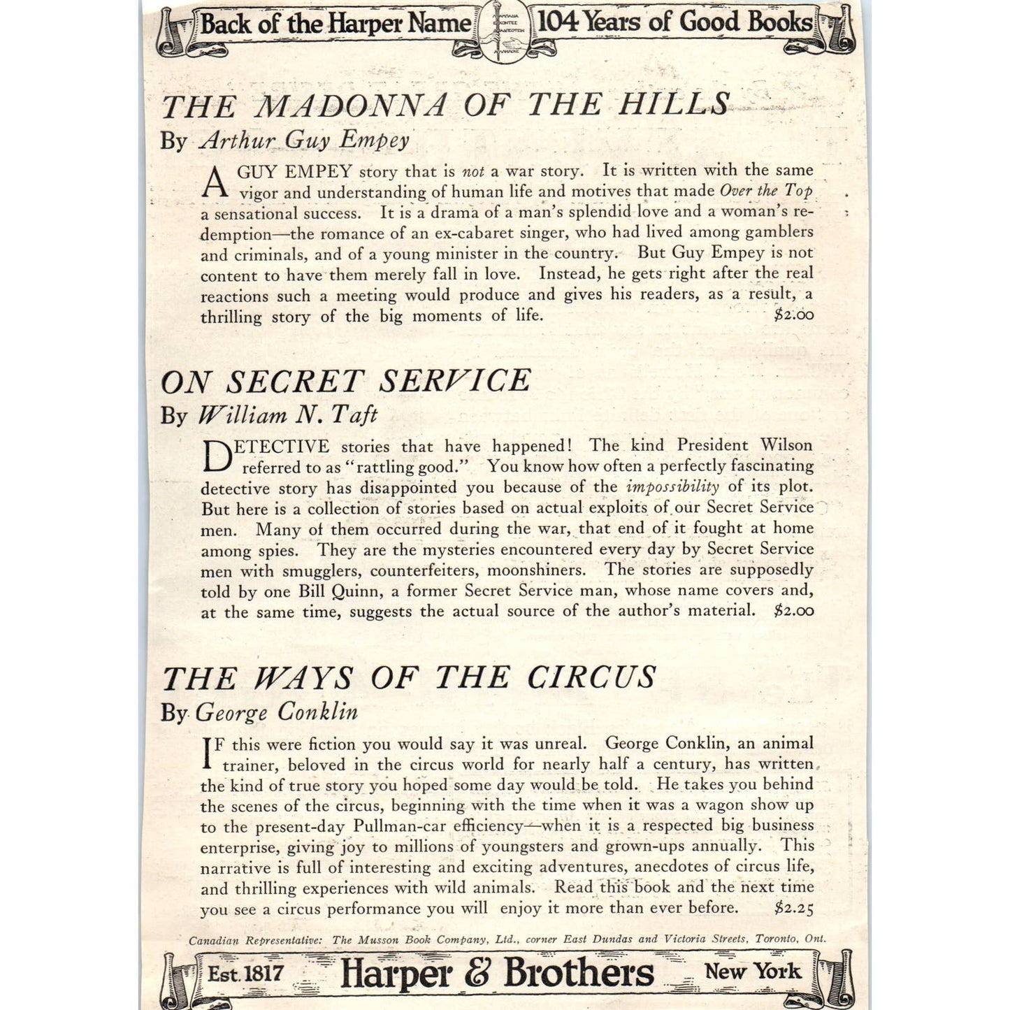 c1920 Harper's Magazine Ad - The Seventh Angel By Alexander Black TF6-1