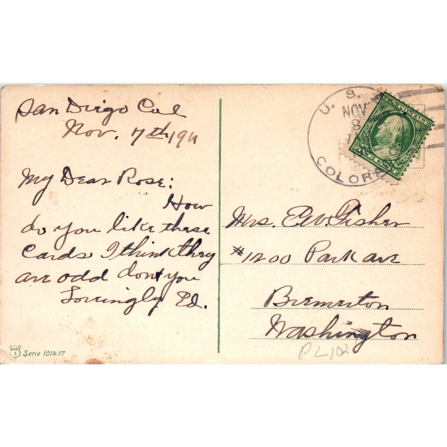 1911 Bullfighting Matador San Diego CA Original Postcard P1-14-1