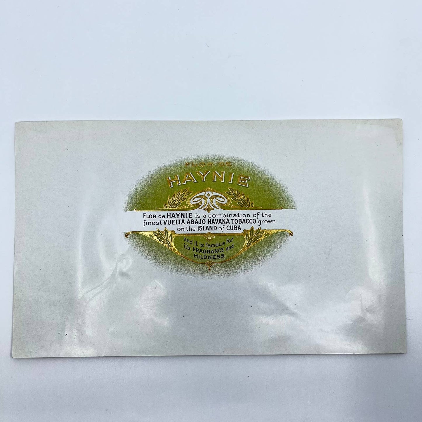 Vintage Flor De Haynie Havana Cuba - Cigar Box Label Embossed AA8