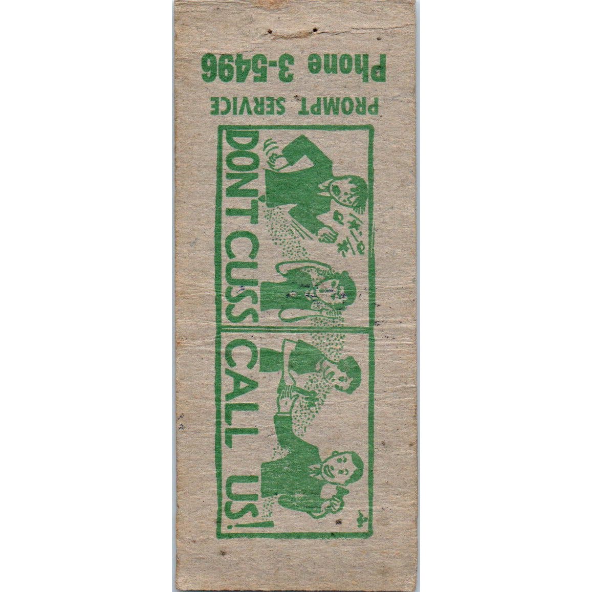 Harlem Cab Service Miami FL We Never Sleep Advertising Matchbook Cover SA9-M3