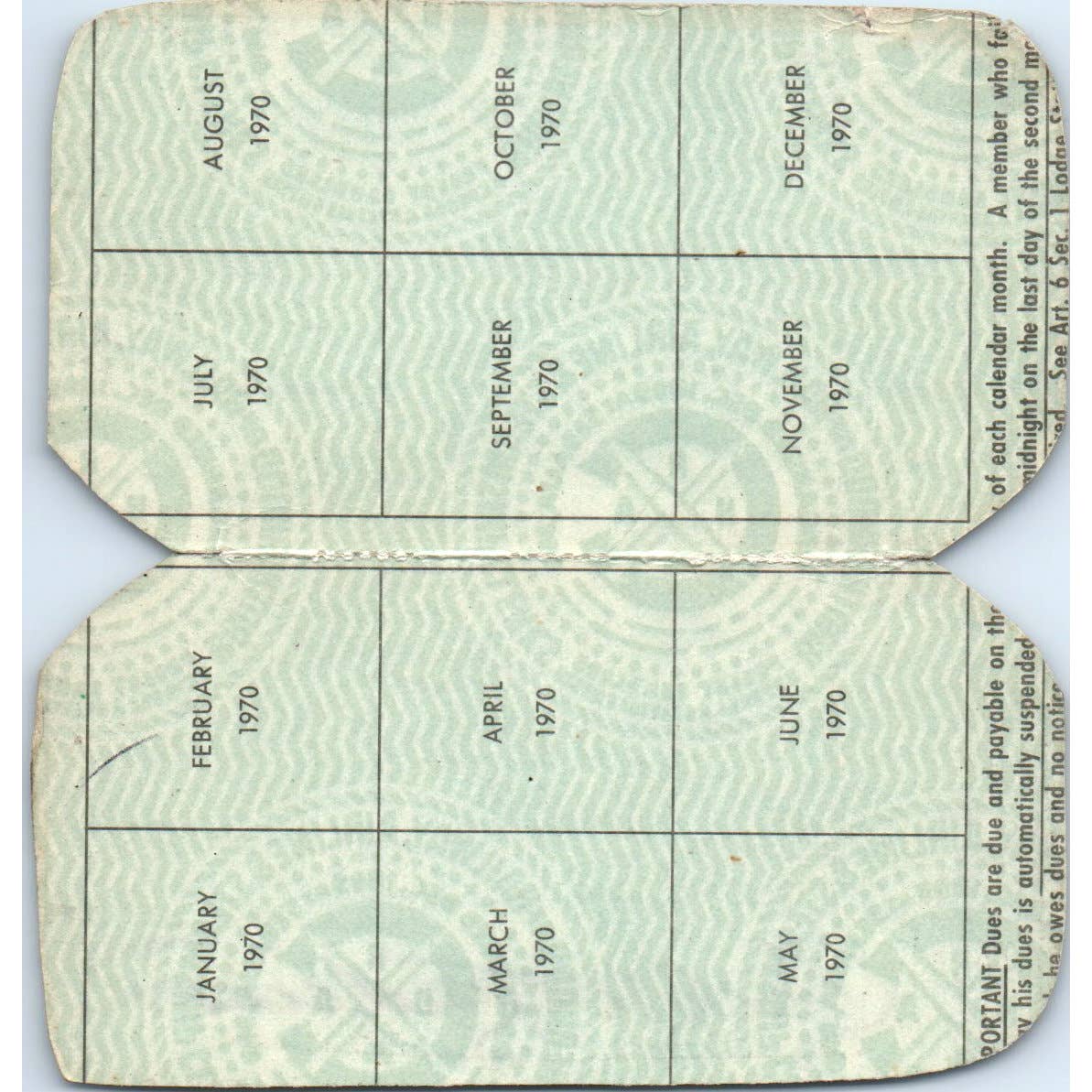 1970 Brotherhood of Railway, Airline and Steamship Clerks Membership Card SE5