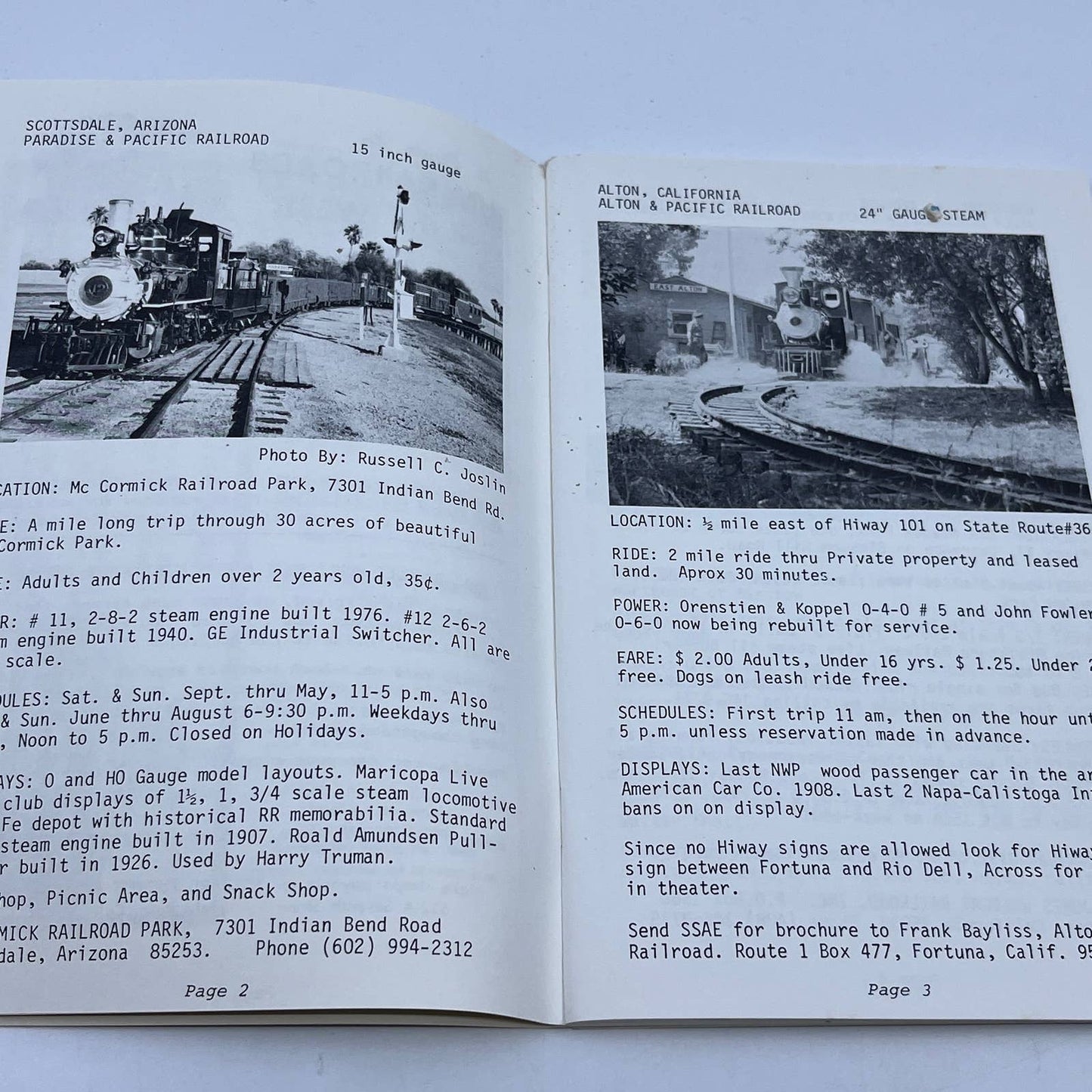 1970s A Guide To Fun Railroads Of The West Paperback Book Trains Museum TG6