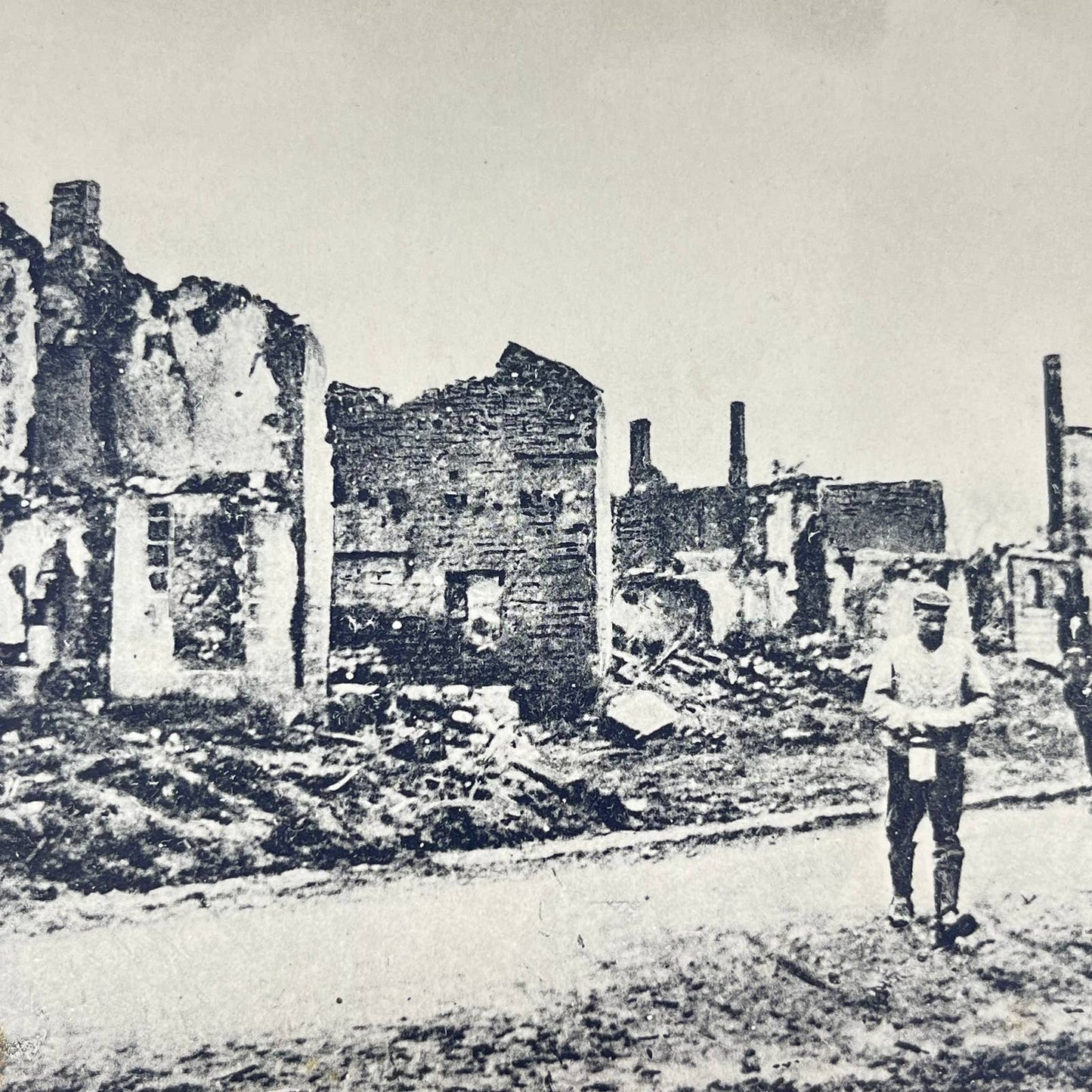 1917 Postcard WWI City in Ruins Binarville France SC9