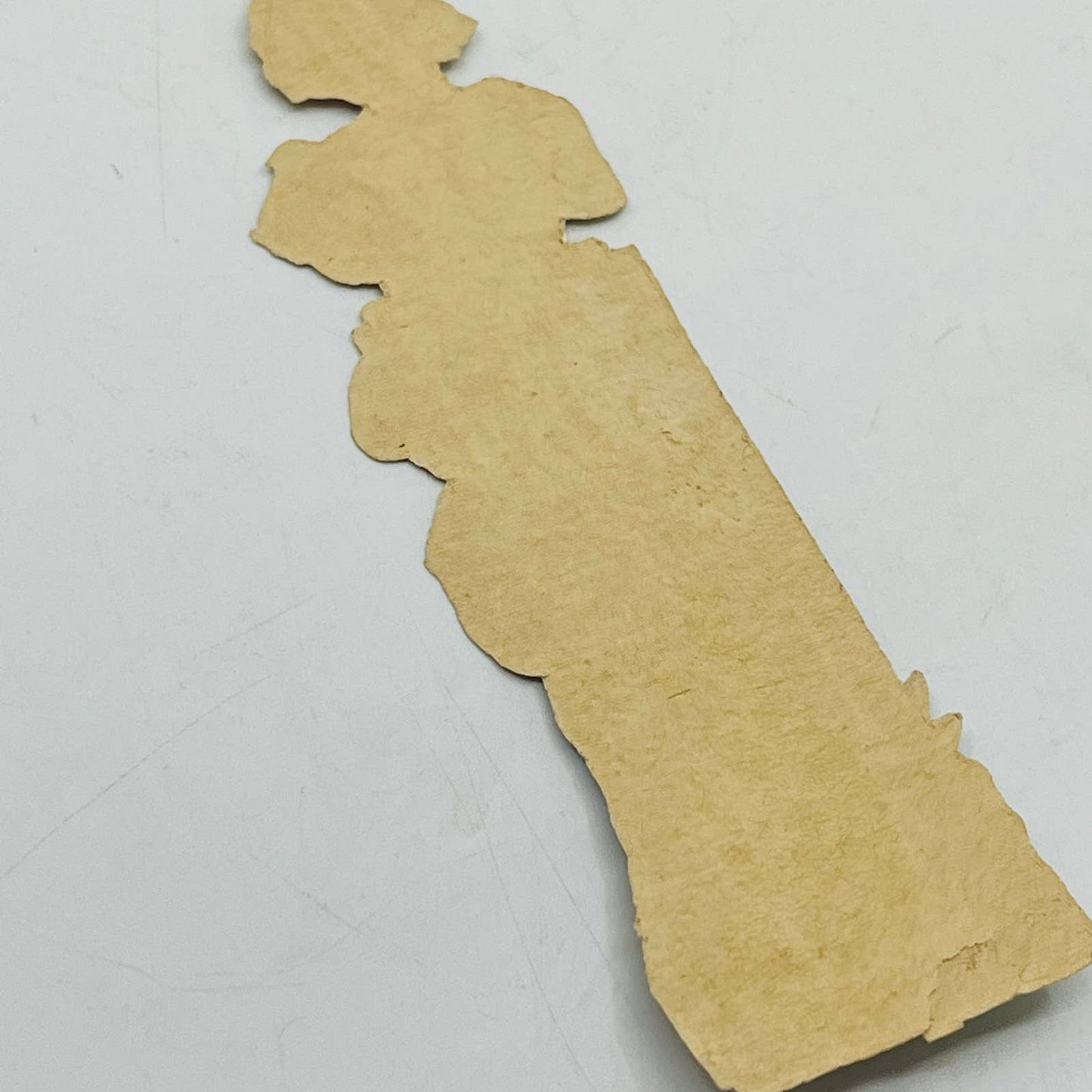 1880s Embossed Victorian Die Cut Scrap Blue Boy and Statue Woman 4.5 x 1.5” AA2