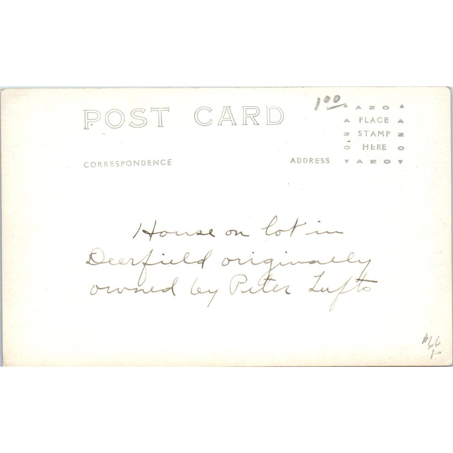 House in Deerfield Once Owned By Peter Luft RPPC Original Postcard TK1-20