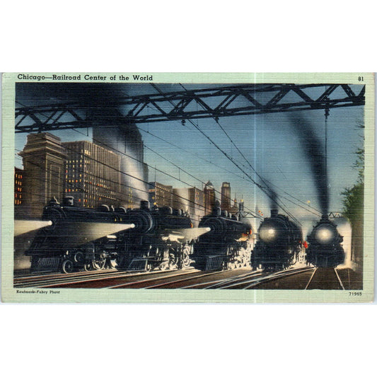 Chicago - Railroad Center of the World Original Postcard TK1-P13