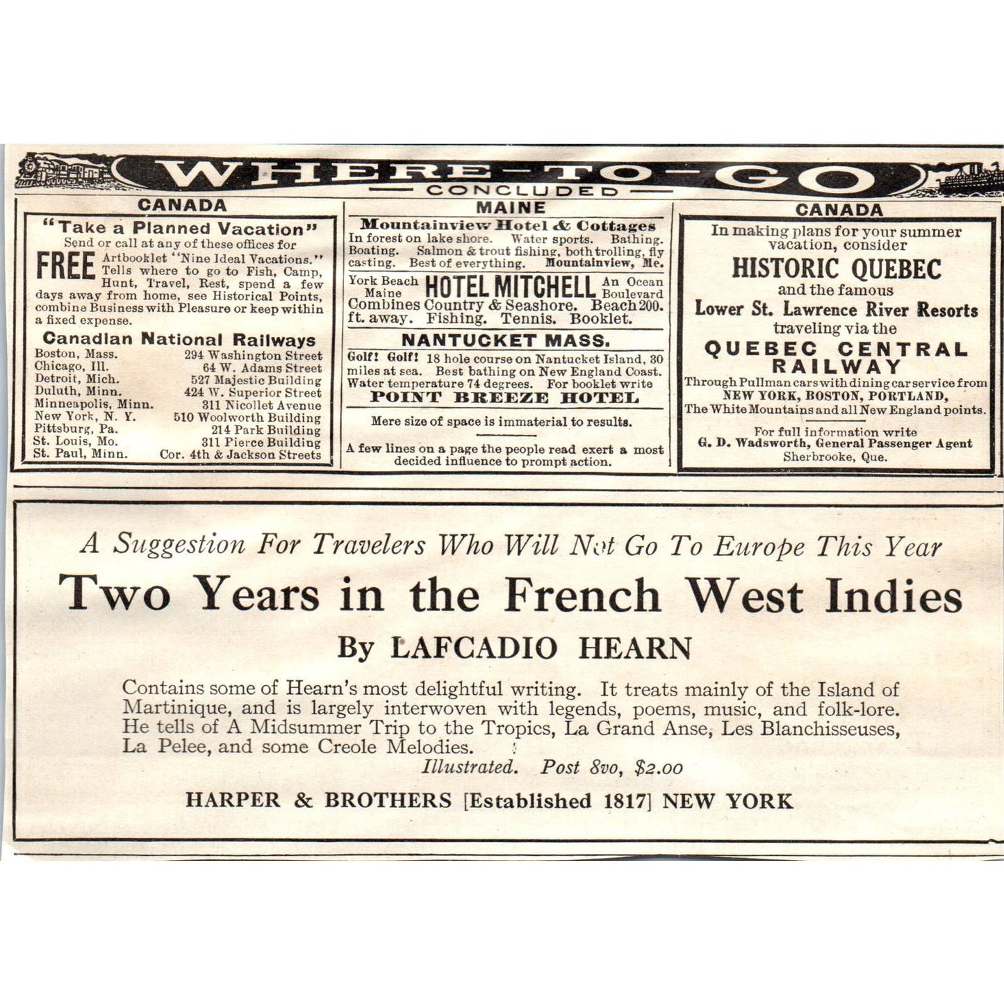 c1920 Harper's Magazine Ad - Hudson River Day Line Steamships New York EA3