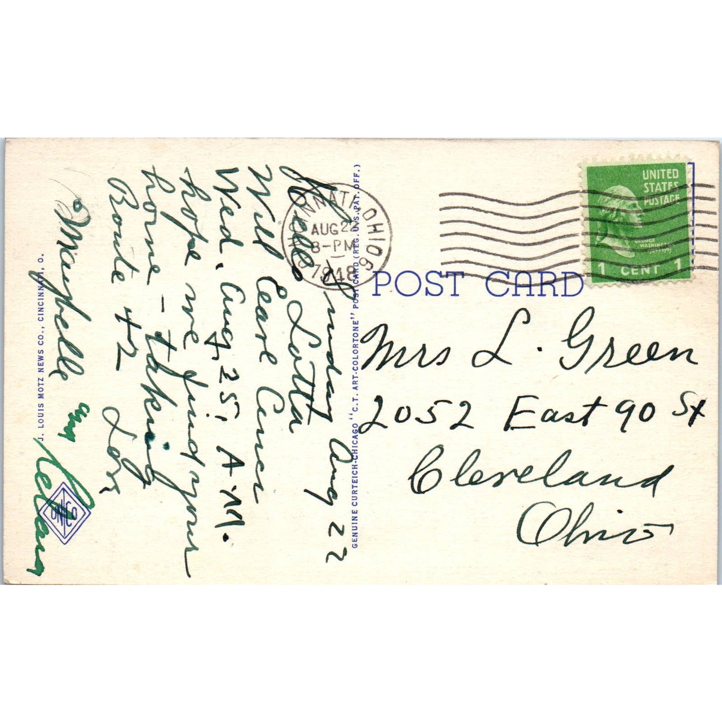 Vintage Postcard Greyhound Bus Terminal Cincinnati OH TD8-O2