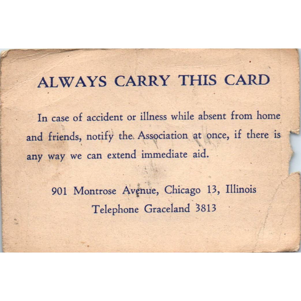 1950s Benefit Association of Railway Employees Identification Card Anderson SE5