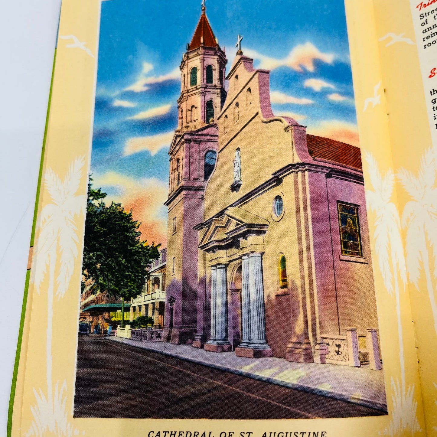 1960s Guide Book and Map of St. Augustine Florida 14 Pages Many Pictures H4-5