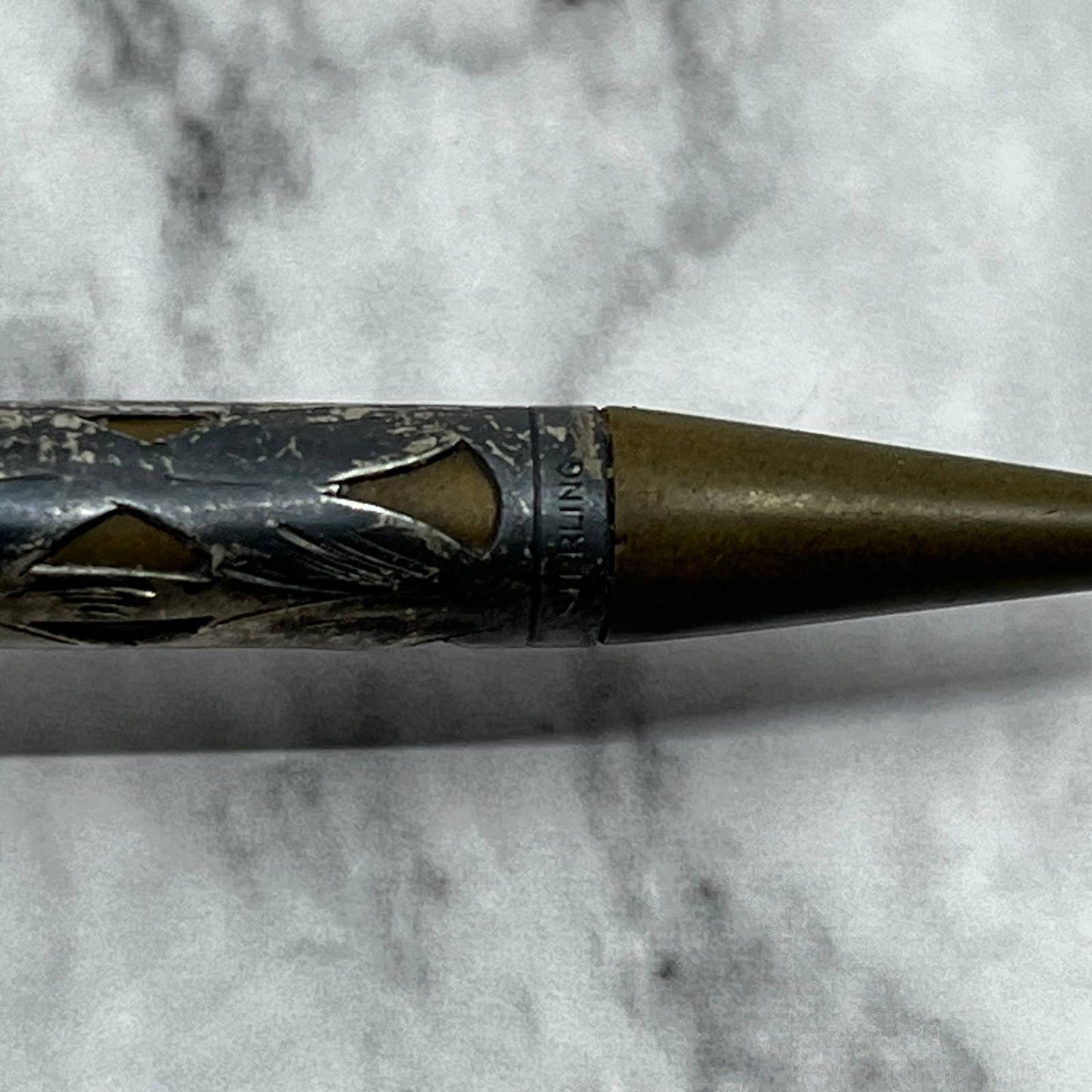Antique Waterman's Mechanical Pencil Sterling Silver Filagree Over Brass SA2