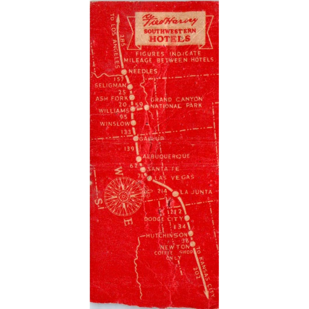 Fred Harvey Hotel La Fonda Santa Fe New Mexico Advertising Matchbook SA9-M4