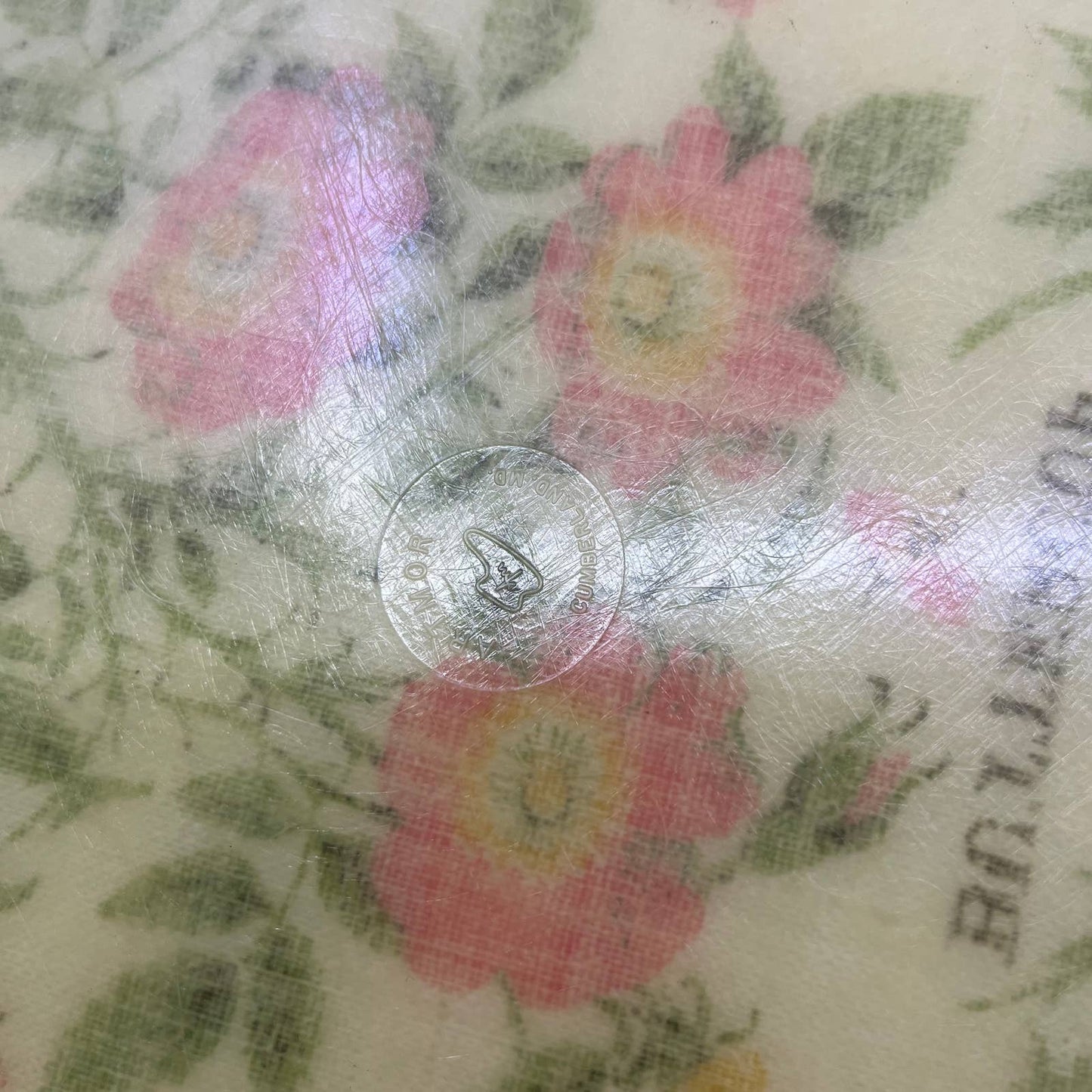 Retro Fiberglass Artmor Serving Platter Tray Floral Botanical Boho 15" TG8