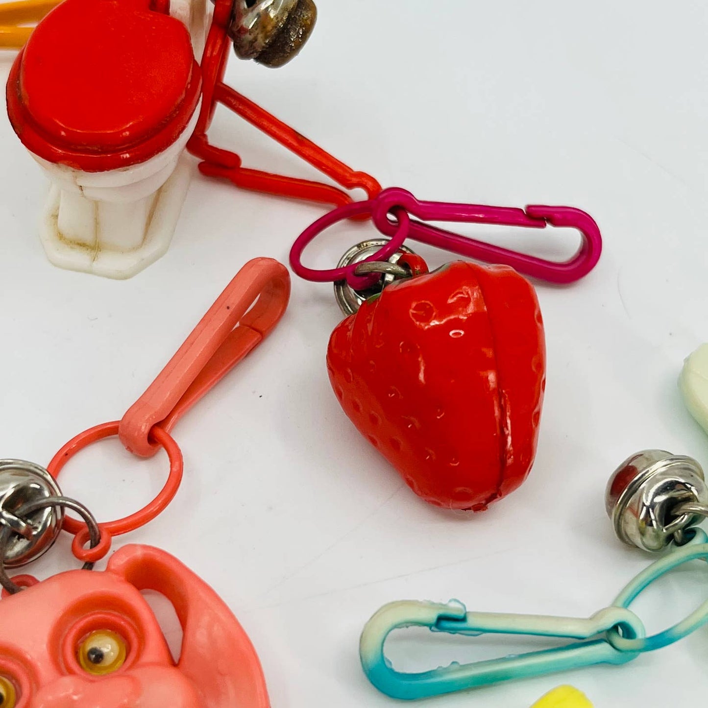 RETRO 1980's Plastic Bell Clip On 80's Necklace Charm LOT Of 10 TB2