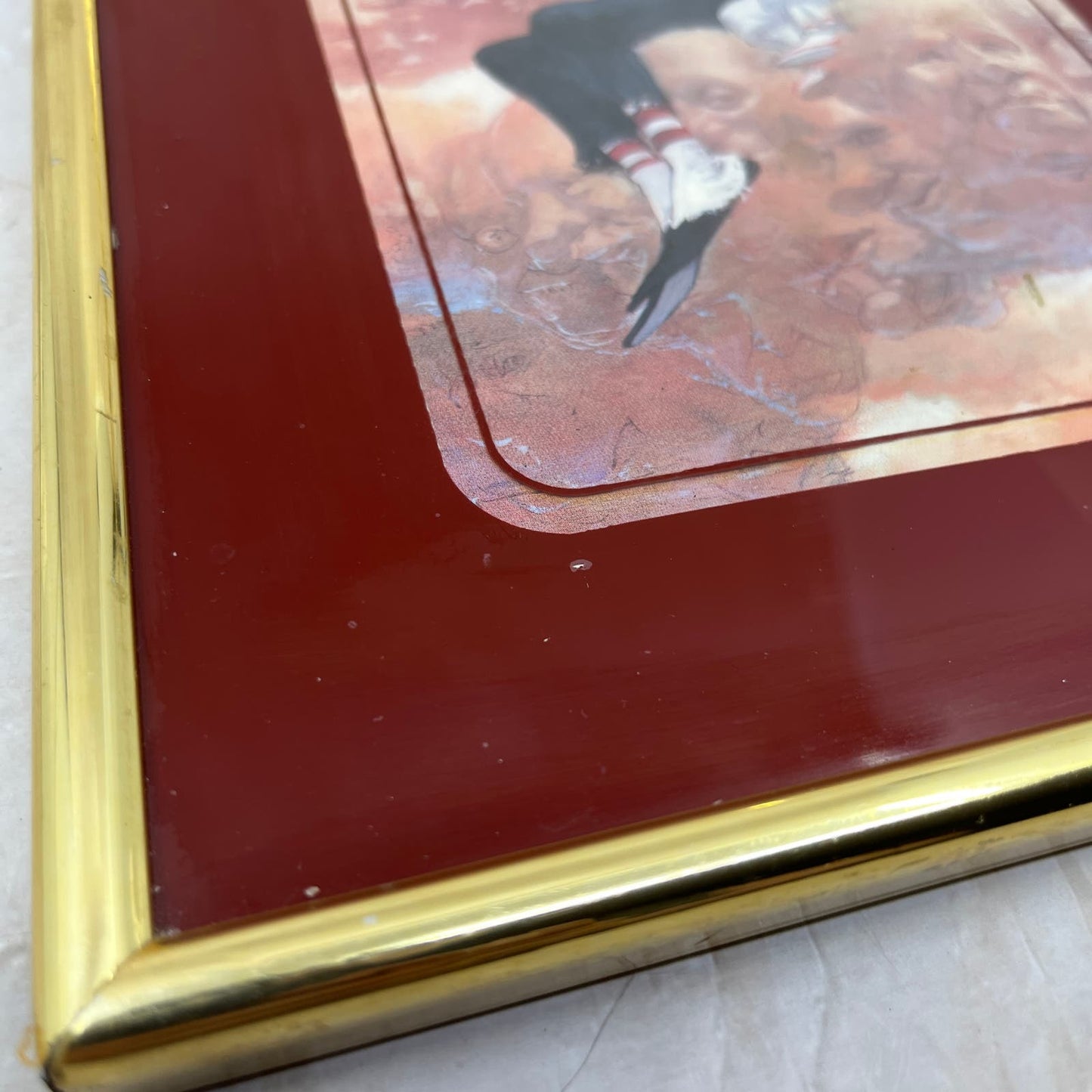 Vintage Retro Robert Owen Clown Hobo Print Hugging Clown framed 8x10" 2