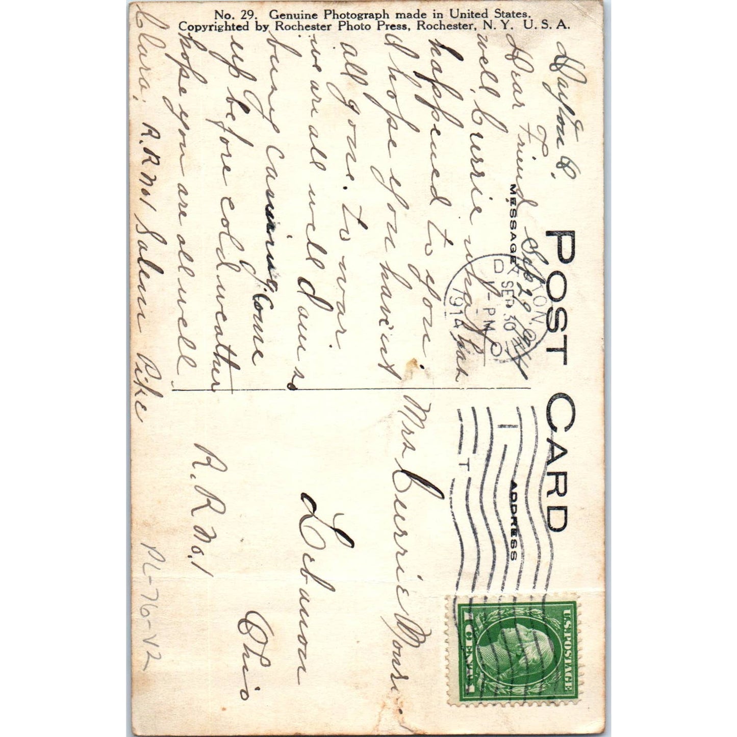 Baby Playing With Blocks 1914 Original Postcard TK1-22