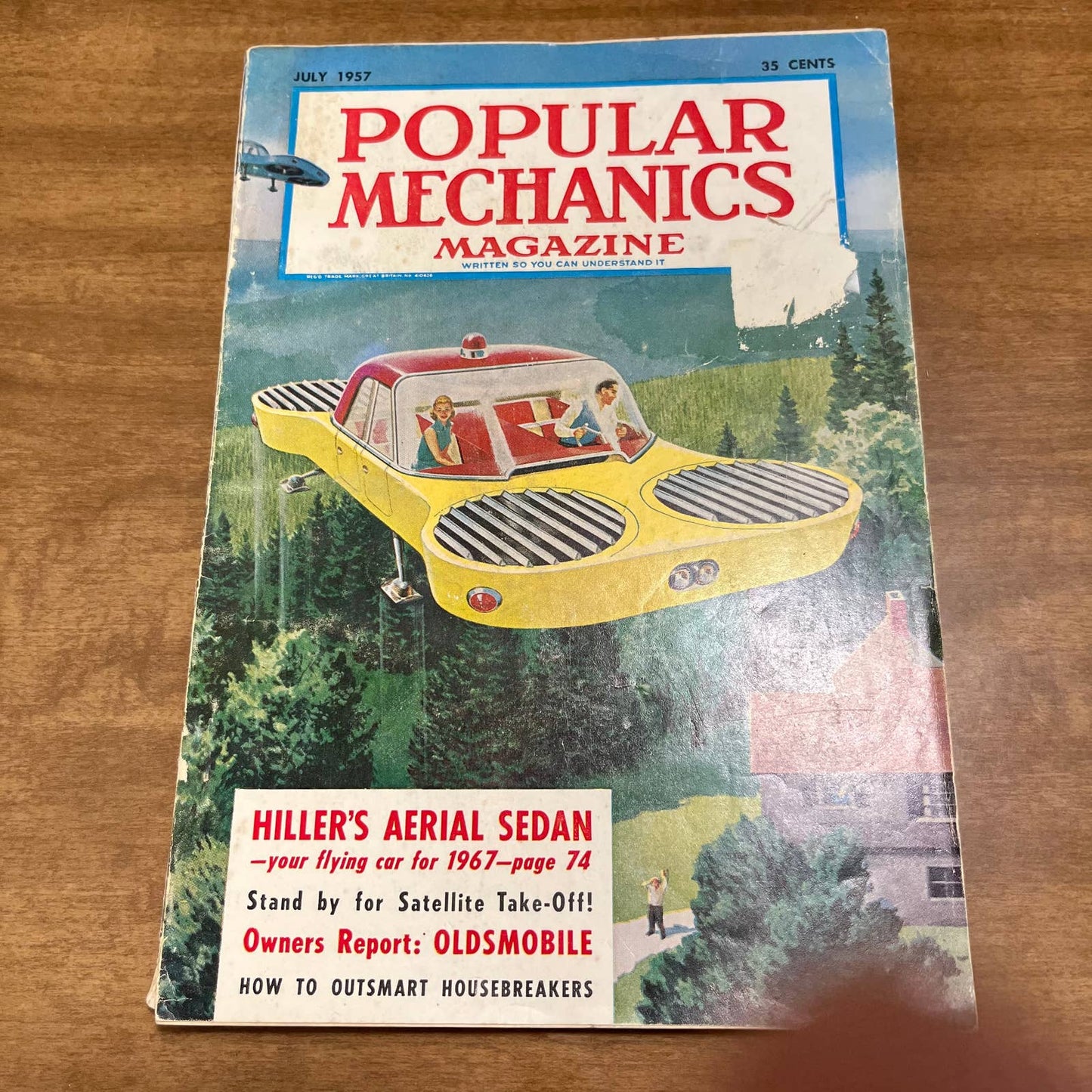 Vintage Popular Mechanics Magazine July 1957 - Retro Futurism Flying Cars TH8