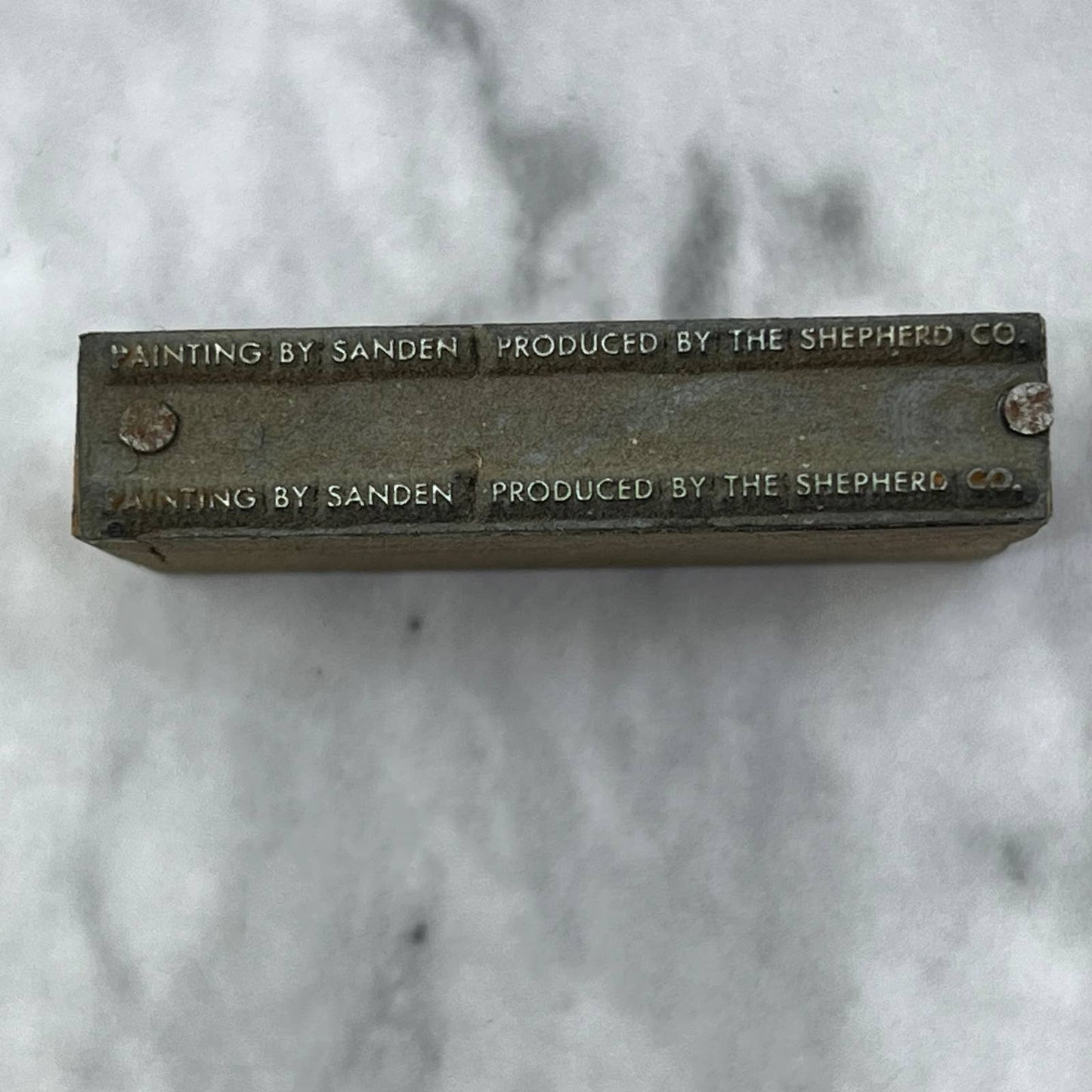 Vintage Printers Block Plate Painting by Sanden Produced by Shepherd Co TJ514