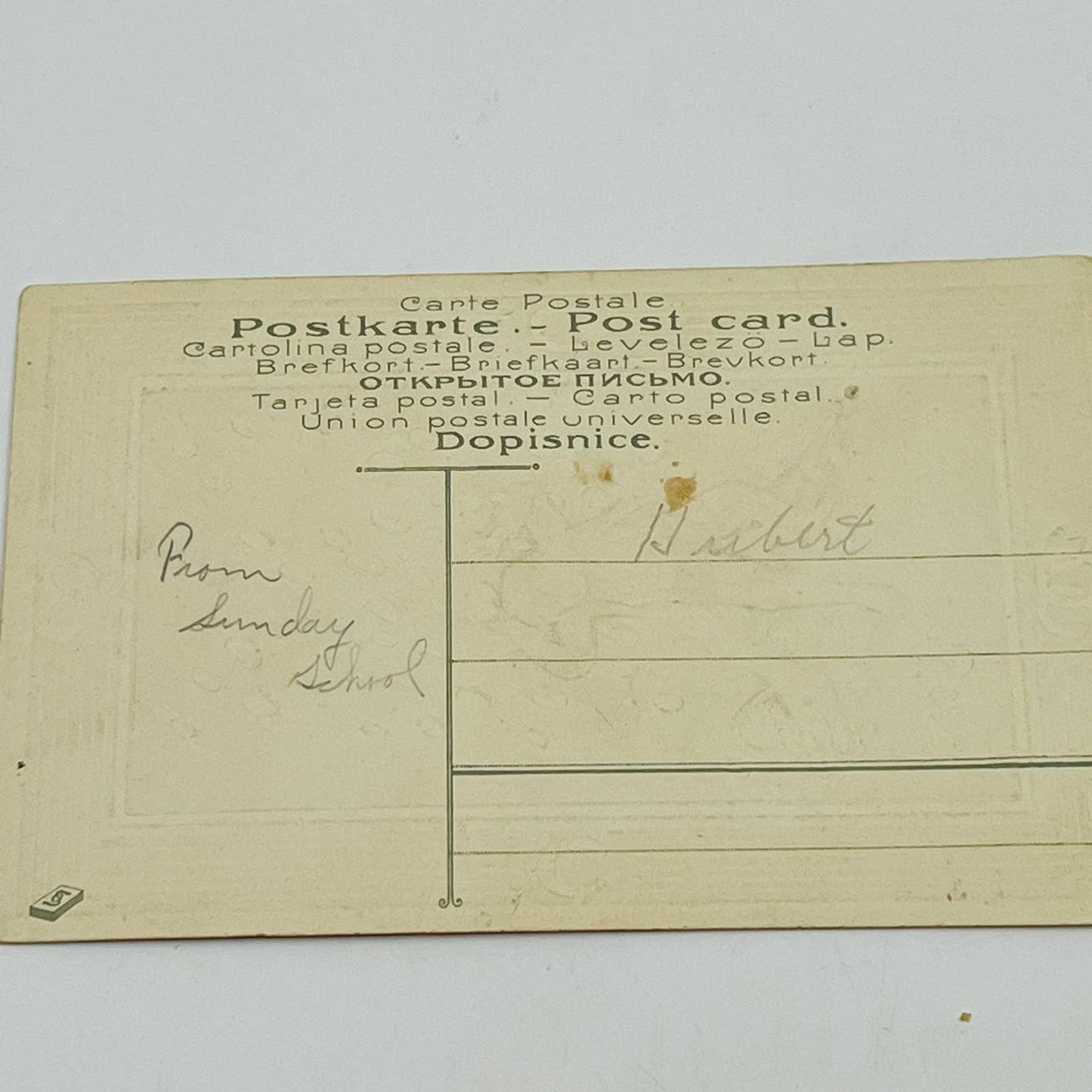 1910s Christmas New Year’s Post Card Embossed Dresden Gilt Raining Coins PA3