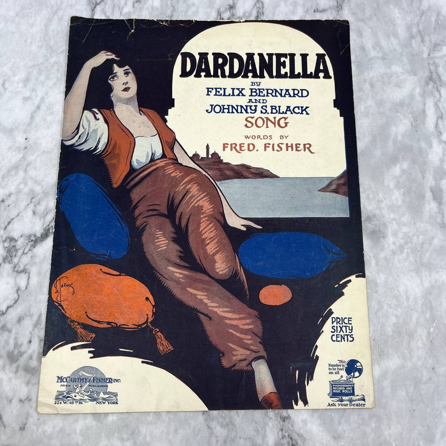 Dardanella Felix Bernard Johnny S. Black Fred Fisher 1919 Sheet Music TK2-SM3