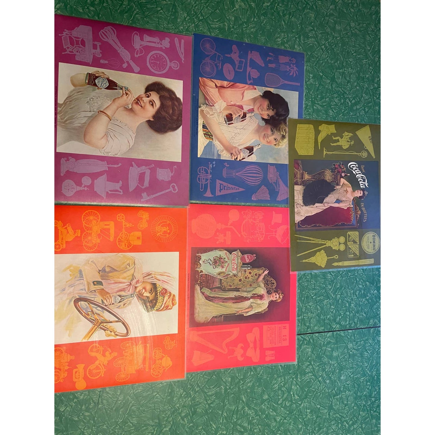 Vintage Coca Cola Waterproof Placemats Set of 5