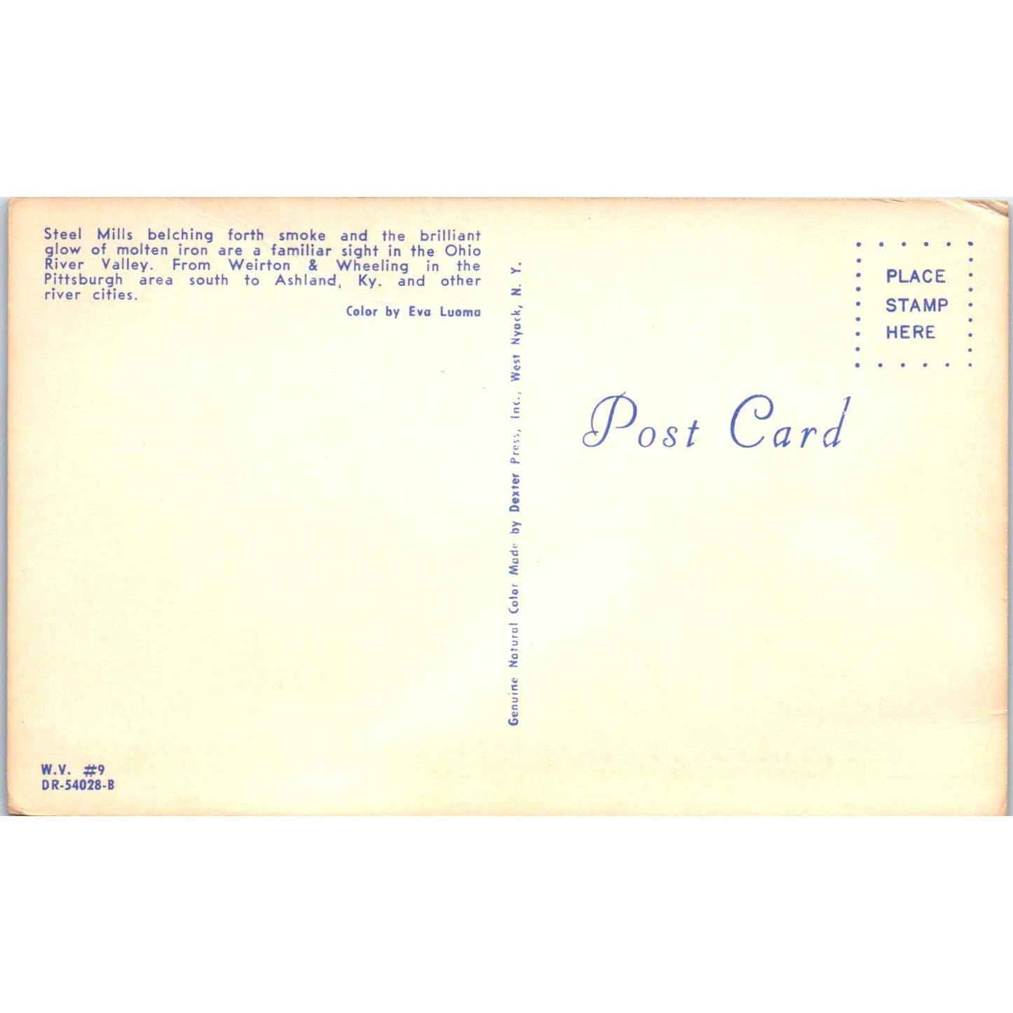 Vintage Postcard Steel Mills in Pittsburgh PA TD8-P2