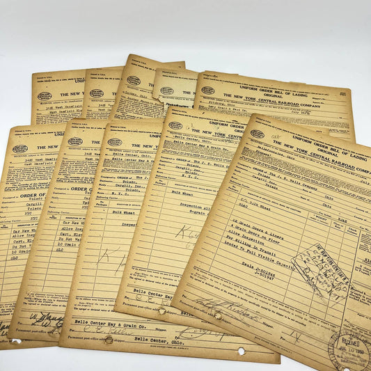 1953 The New York Central Railroad Co RR Original Bill of Lading Lot of 10 AB1-3