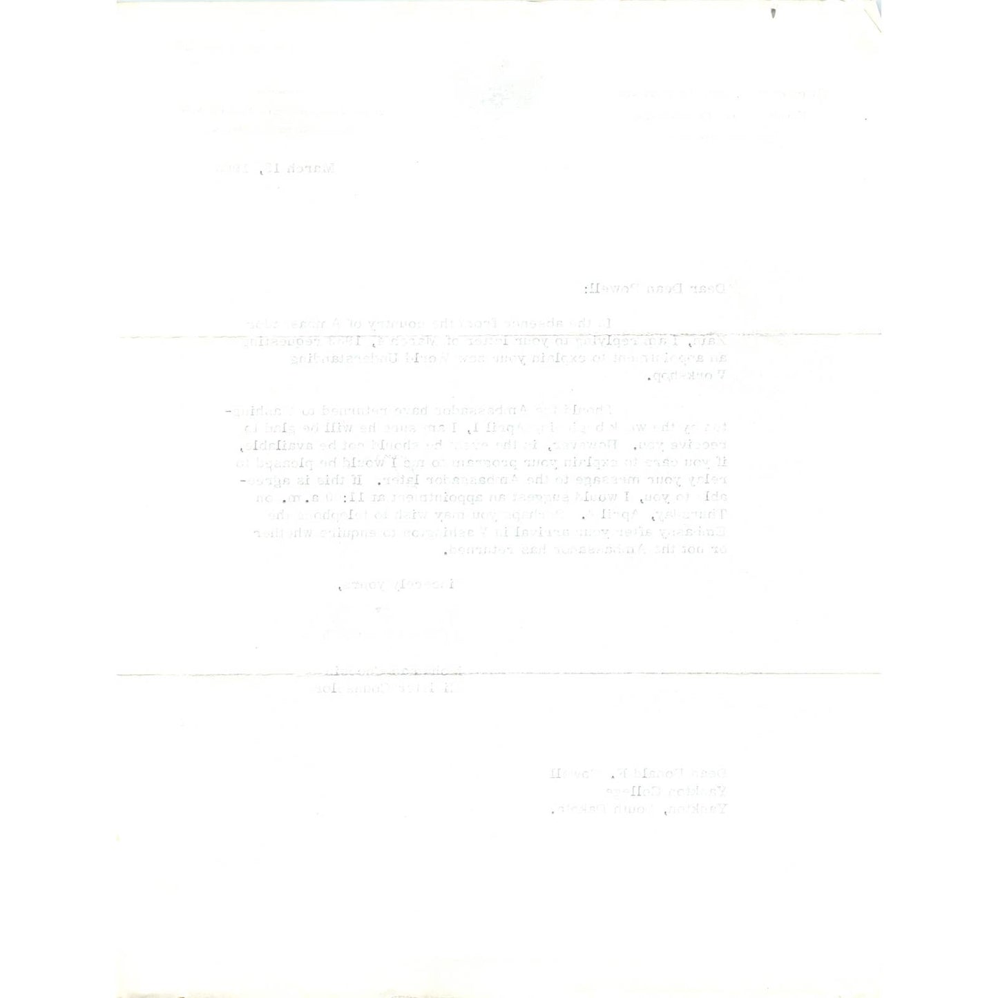 Embassy of Indonesia Official Letterhead Memo Mohamad Choesin 3/13/63 TK1-P10
