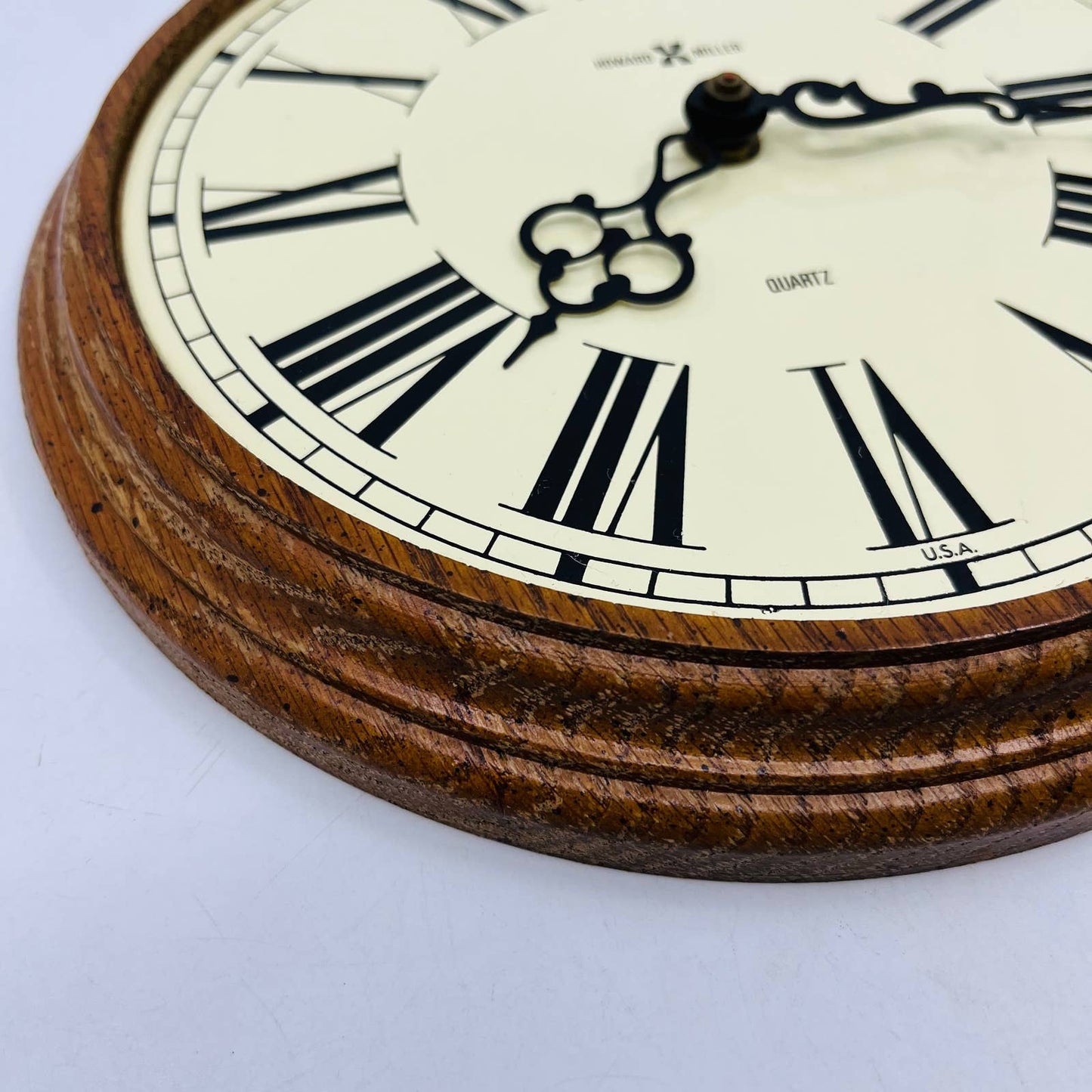 Howard Miller Wall Clock Oak Wood Modern & Round with Quartz Movement 8.5” TC5