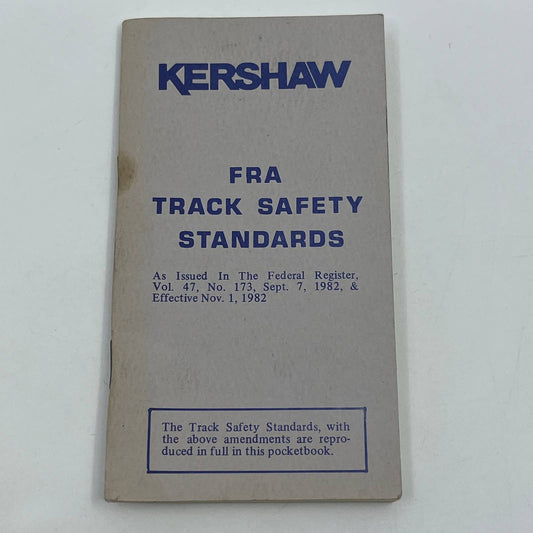 1982 Kershaw Railroad Track Maintenance Machines FRA Safety Standards Book TG6