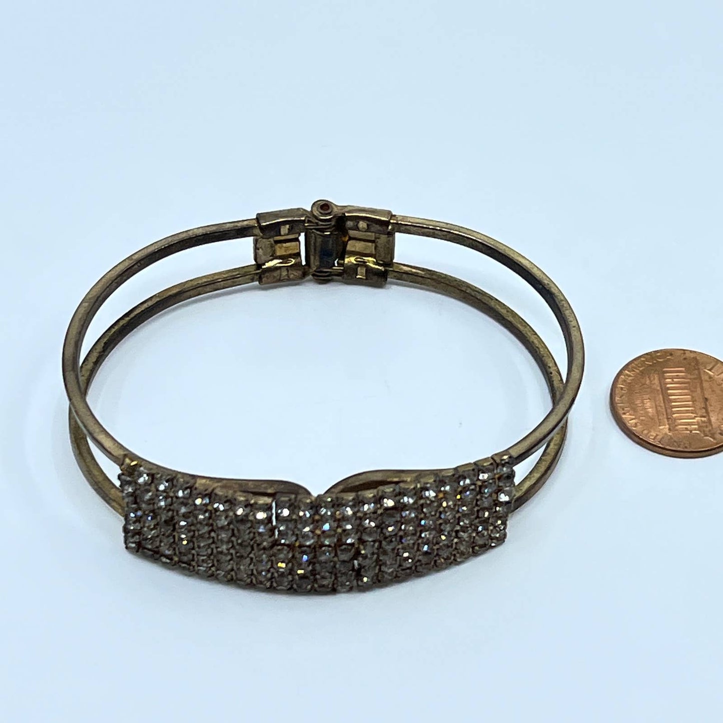 Vintage Retro Rhinestone Clamper Bangle Bracelet SD5