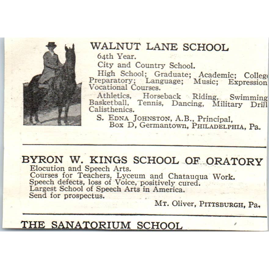 Roosevelt Military Academy West Englewood NJ - 1921 Original Ad TJ7-S8