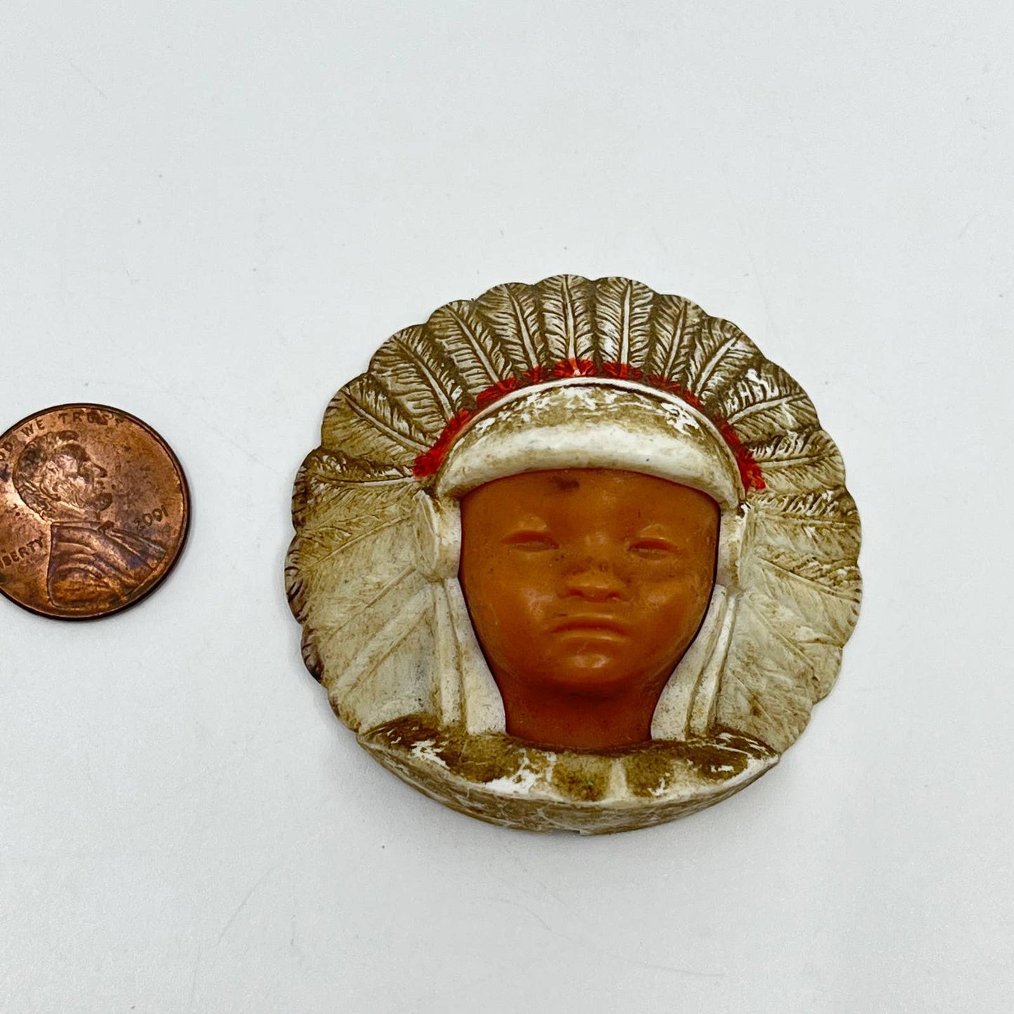St Labre Indian School Plastic Chief Head Ashland Montana SC3