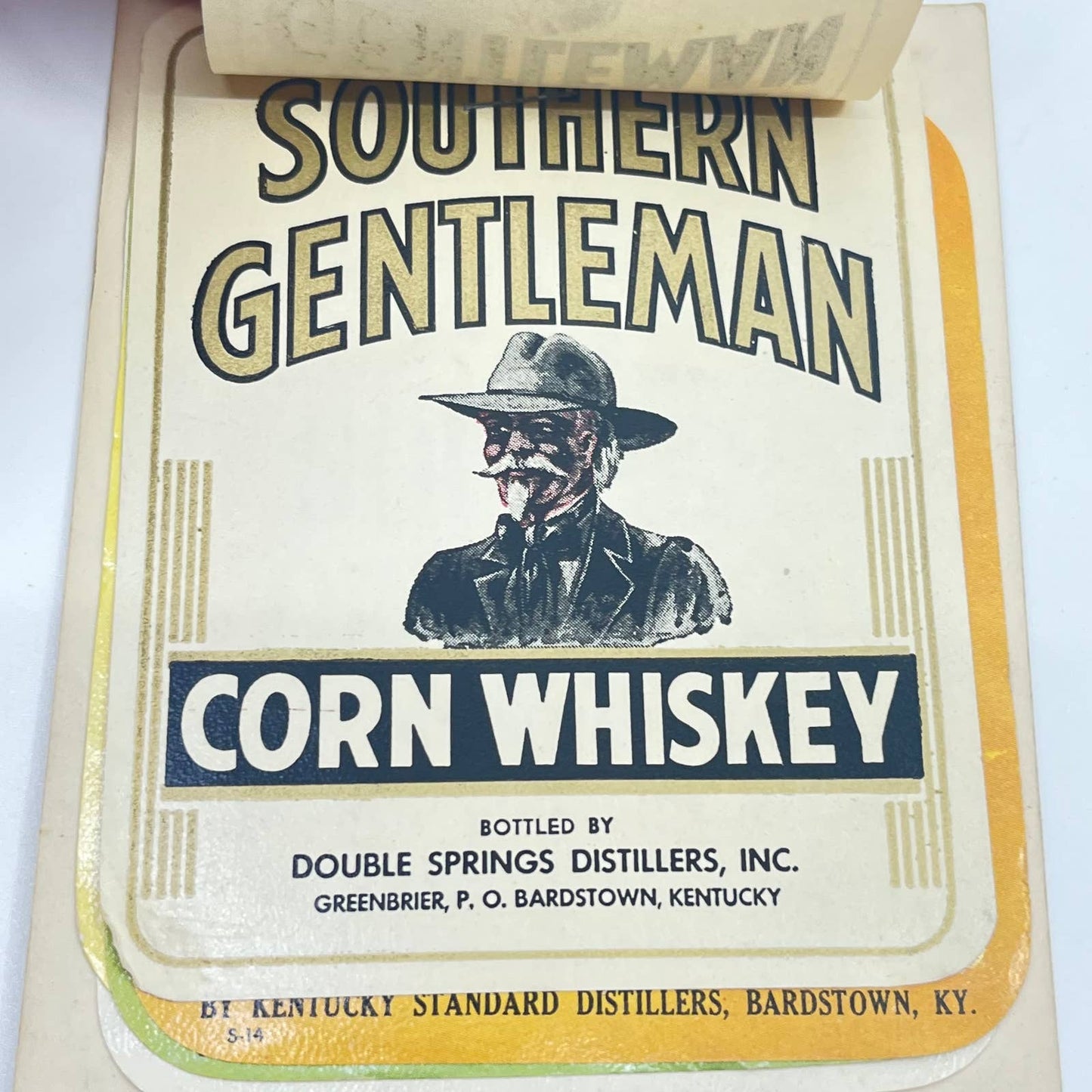 Southern Gentleman Whiskey & Vodka Label Set of 6 Double Springs Greenbrier KY