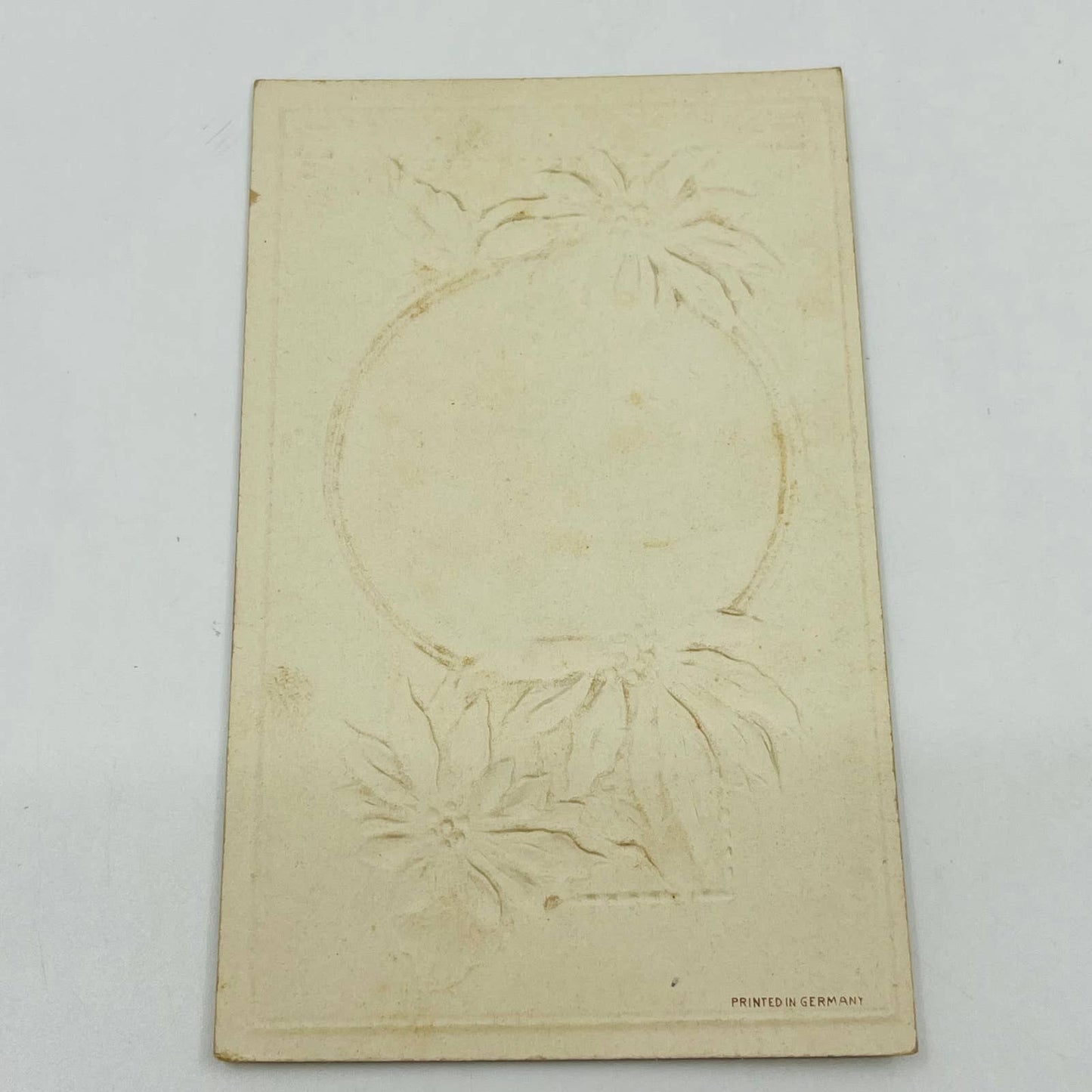 1910s Christmas Post Card Embossed Art Deco Psalm 143:10 Poinsettias Cottage PA4