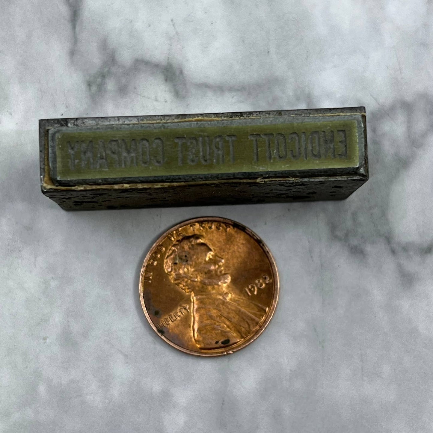 Vintage Printing Letterpress Printers Block Plate Endicott Trust Company TJ517