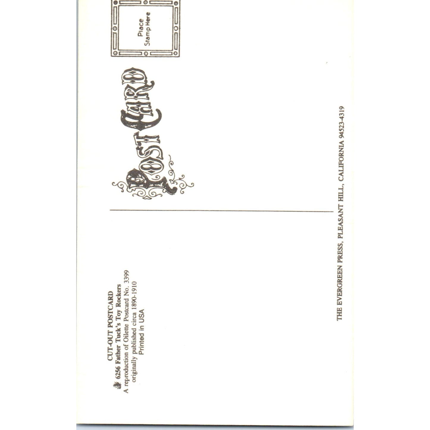 Cut Out Postcard - Father Tuck's Toy Rockers Original Postcard PB6