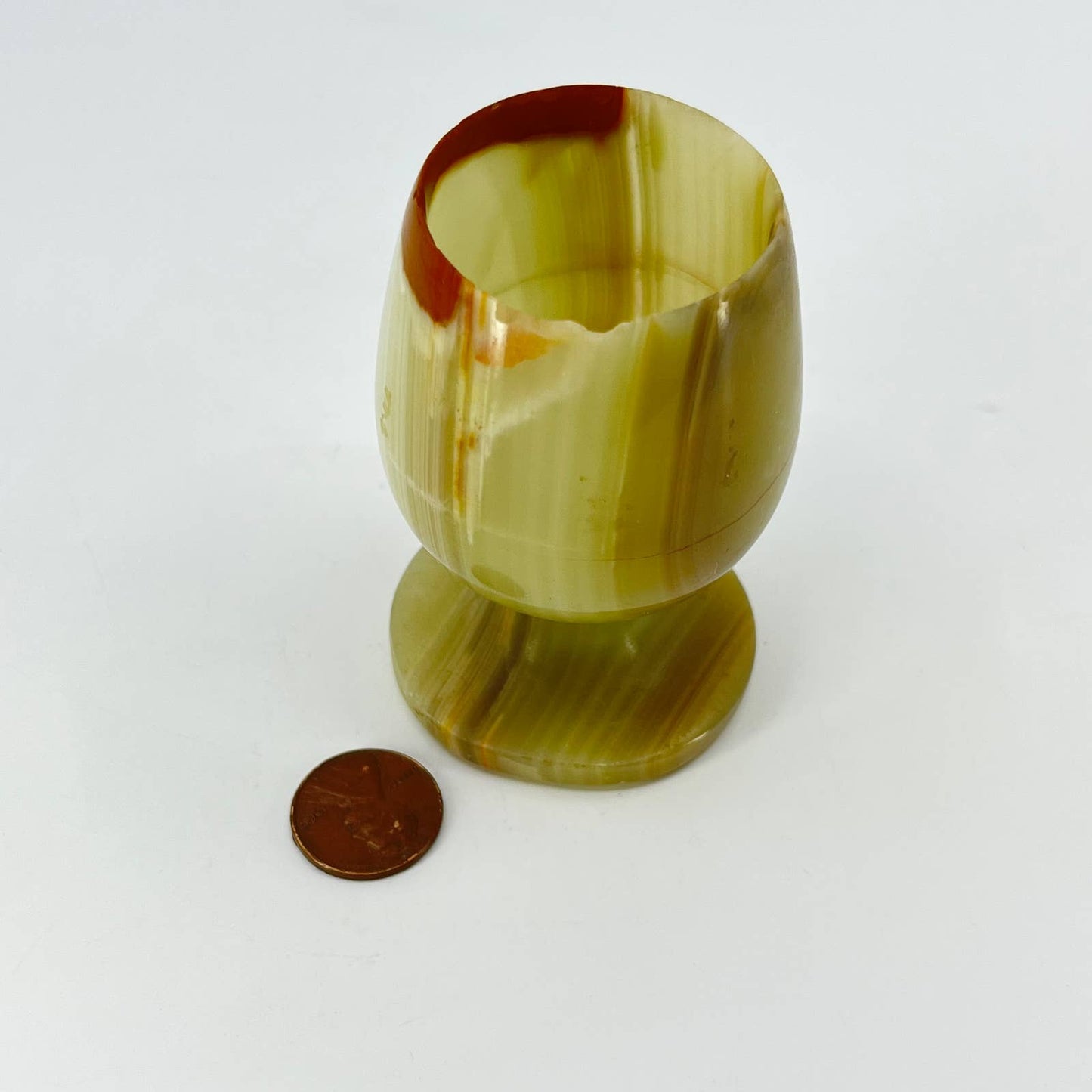 Vintage Onyx Stone Shot Glass Goblet 3” TE7