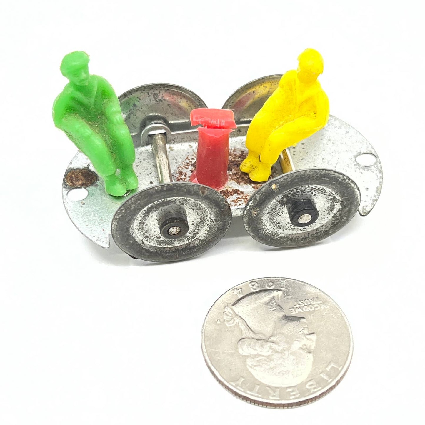 Vintage Train Pump Cart Tin Toy Celluloid Men SD6