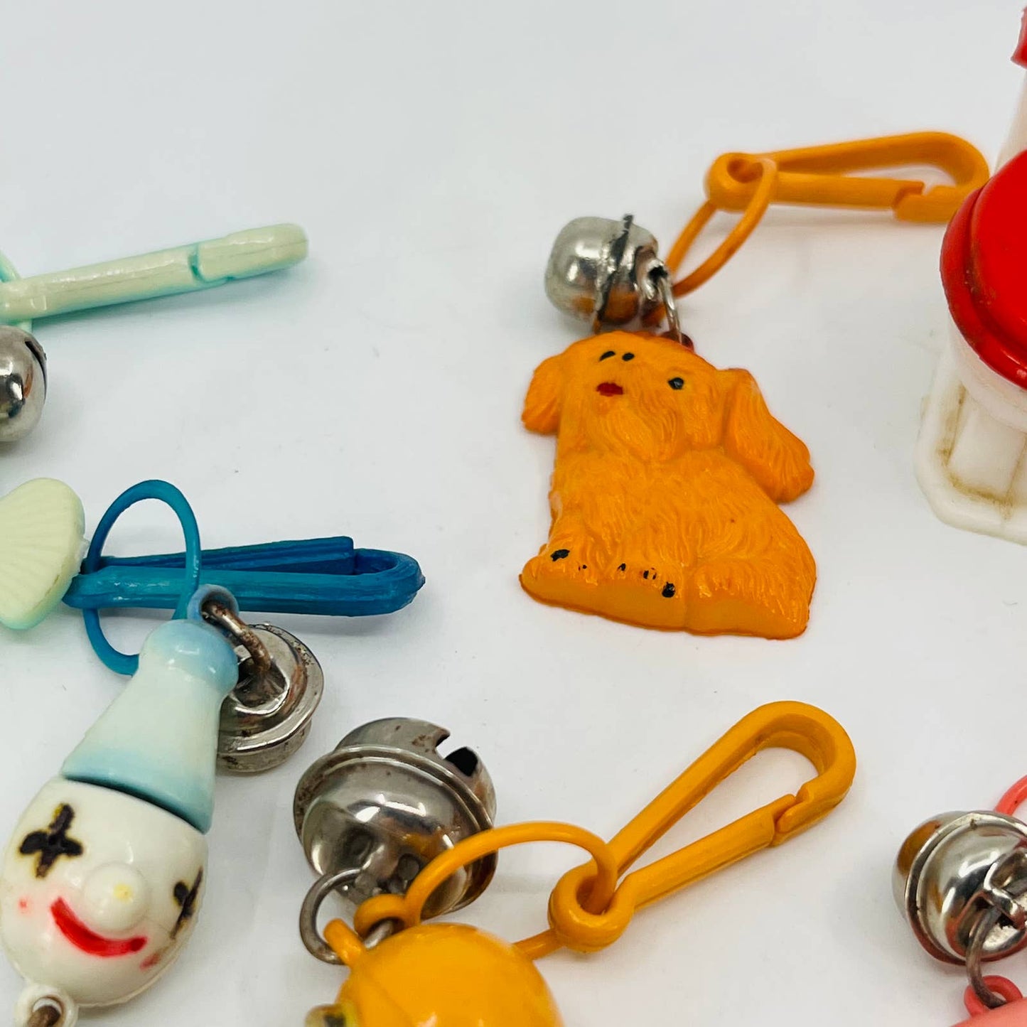 RETRO 1980's Plastic Bell Clip On 80's Necklace Charm LOT Of 10 TB2