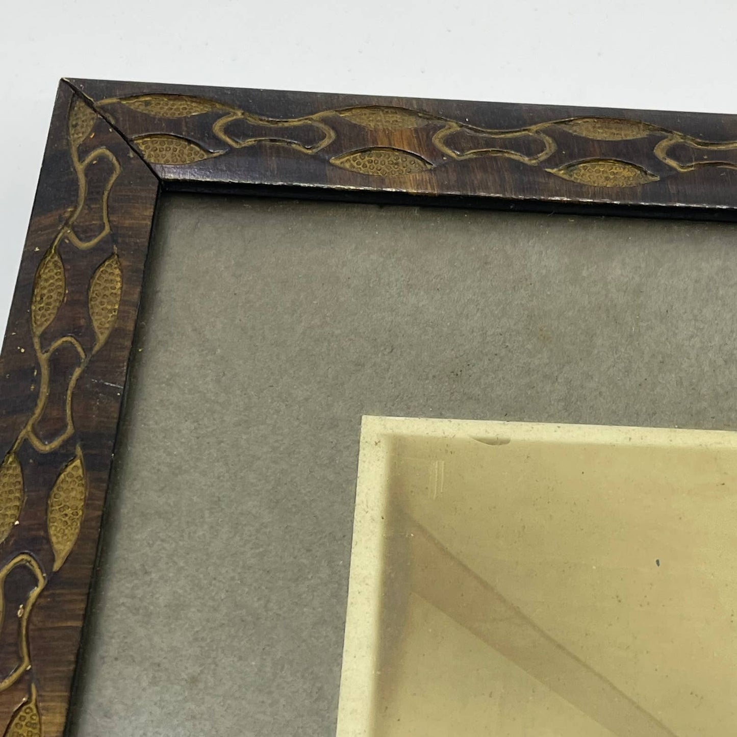 c1940 Framed Photograph of Man Bowling at Bowling Alley 9x11" TG3