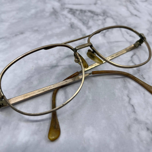 Vtg Riviera 12K Gold Fill Aviator Glasses Frames Italian Retro Mod Eyewear TD1