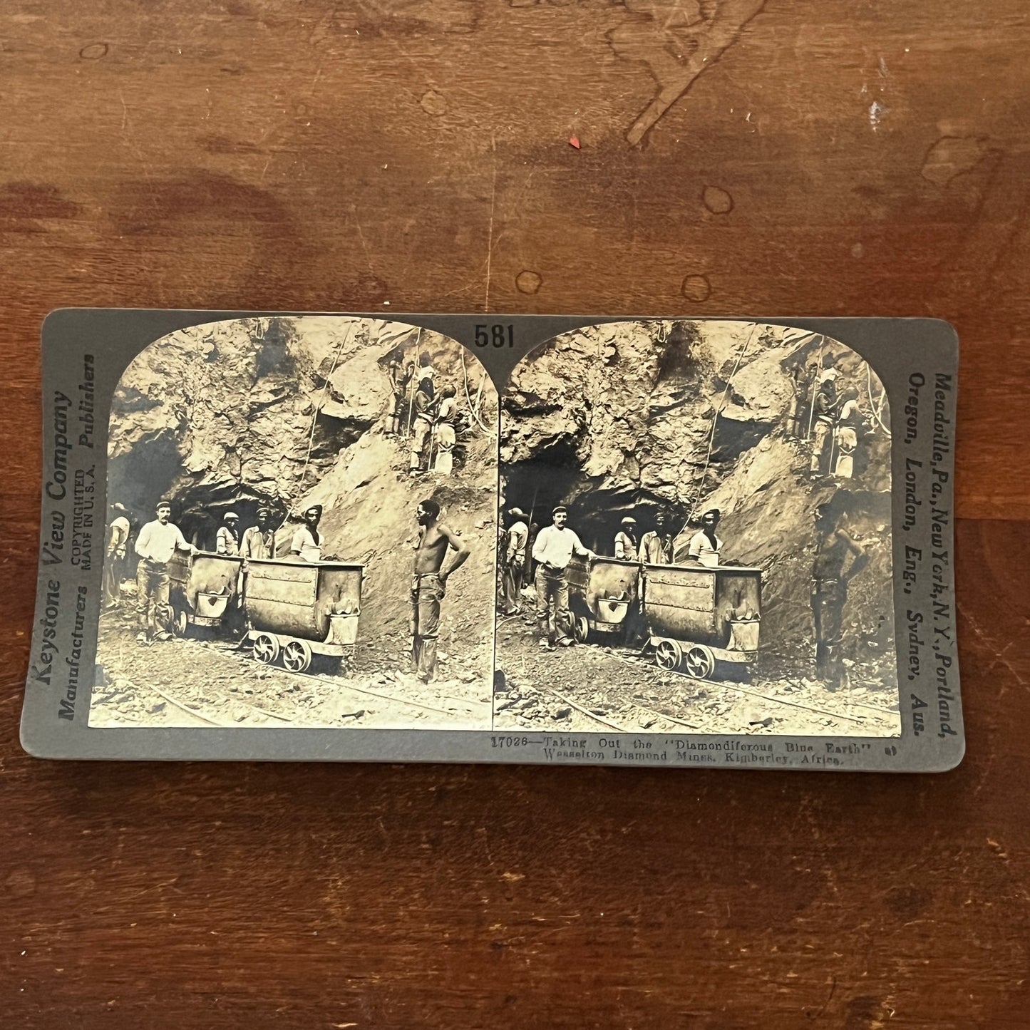 Diamondiferous Blue Earth Wesselton Mine Kimberley Africa Stereoview Card H2-2