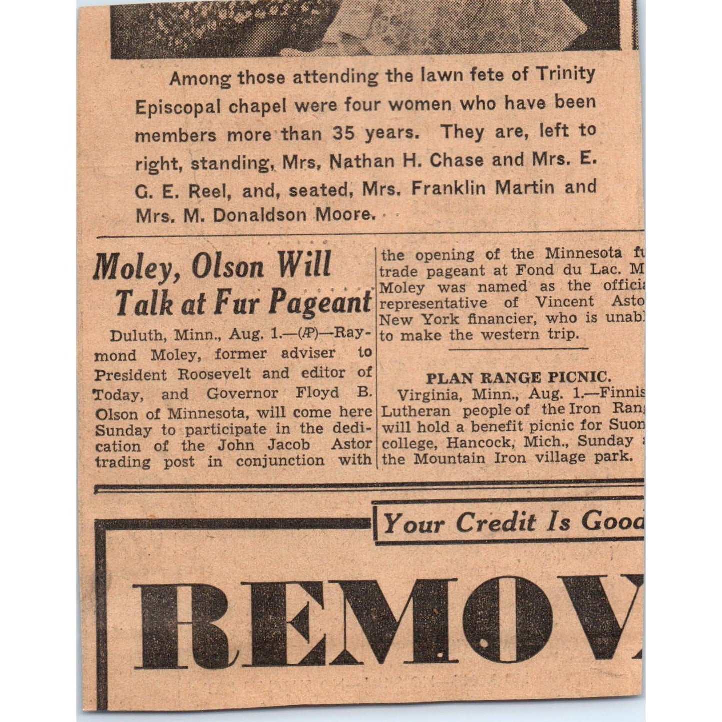 1935 Minneapolis Journal Newspaper Ad Witt's Meat Market Hennepin Ave FL5-5