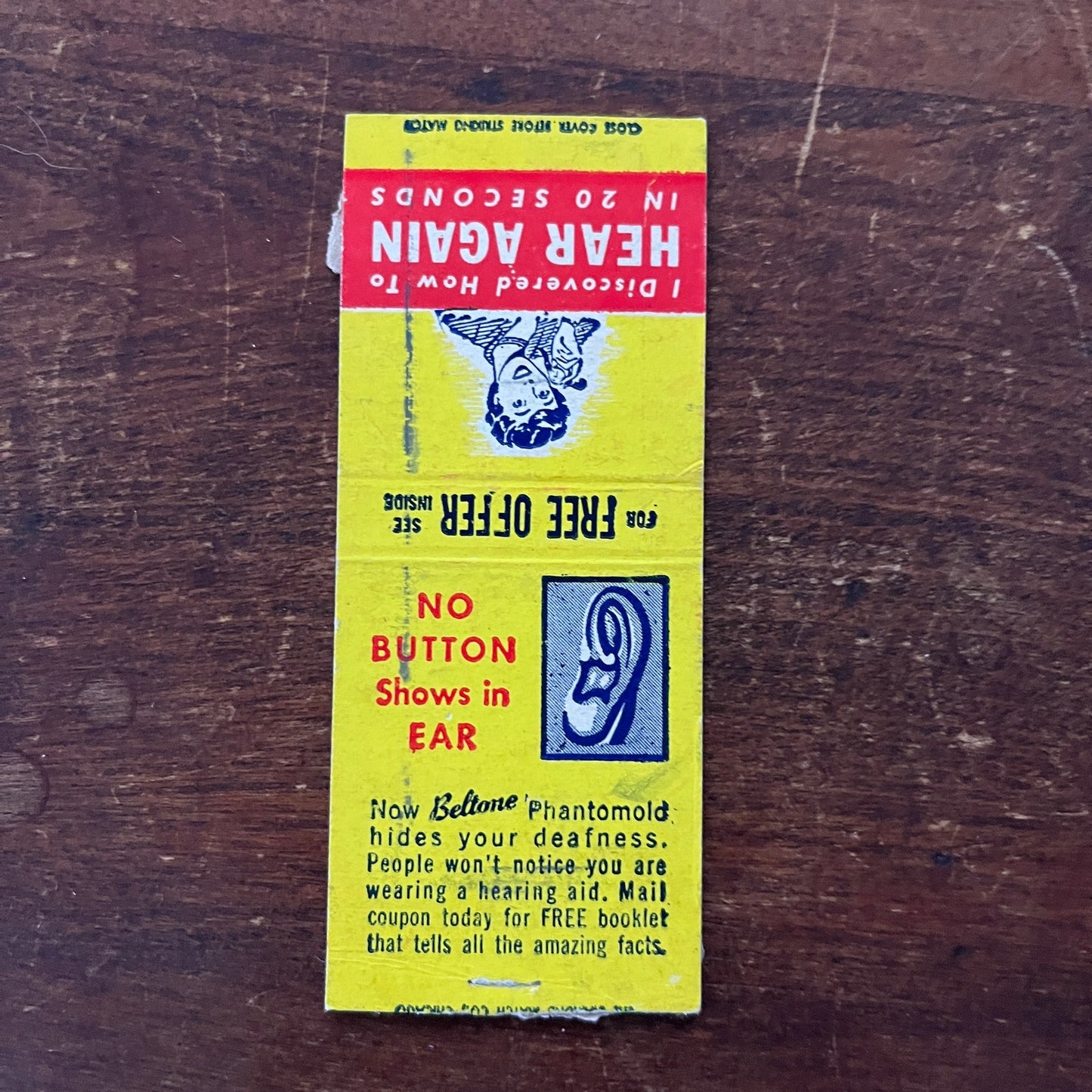 Beltone Hearing Aid Advertising Matchbook Cover MM11-8